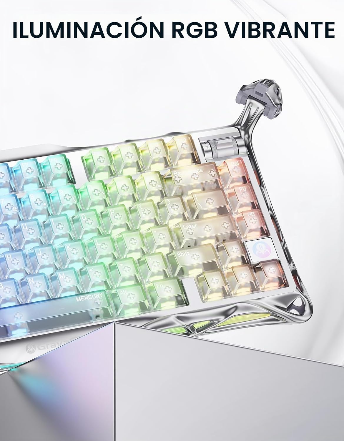 GravaStar Teclado mecánico inalámbrico Mercury K1 Pro 75% para jueg...