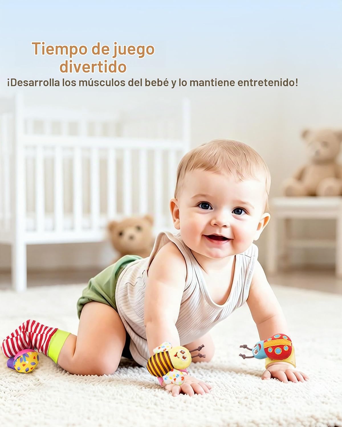 Bloobloomax Juguetes de sonajeros para bebés de 0 a 12 meses, jugue...