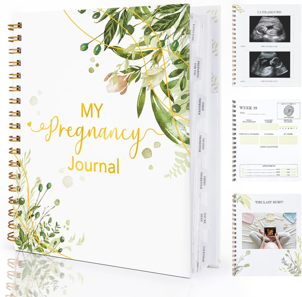 Diario de embarazo para mamás primerizas, libro de embarazo con bol...