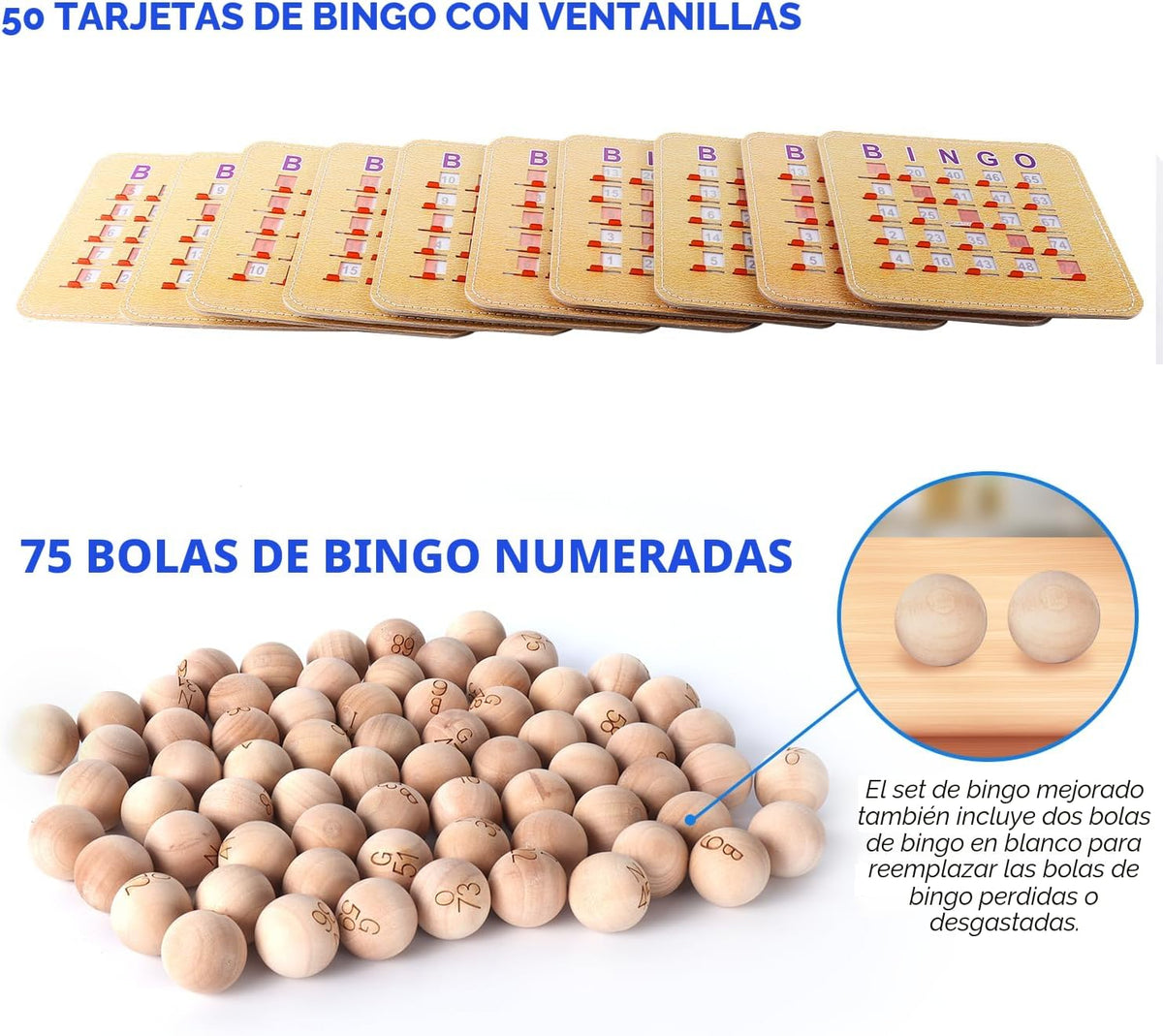 GSE Deluxe Juego de Bingo Juego de Bingo, jaula grande de latón, 50...