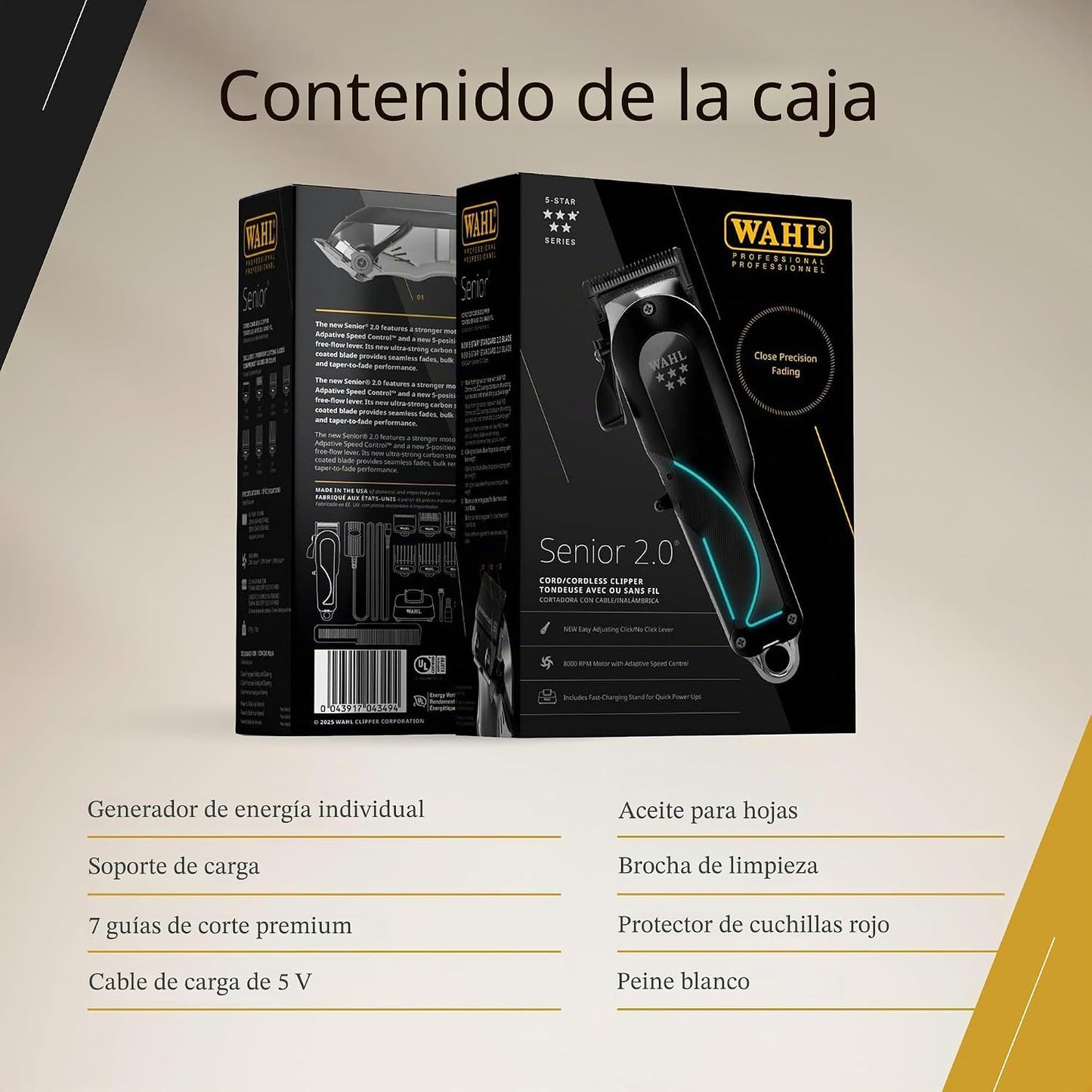 Cable Wahl Professional 5 Estrellas Senior 2.0\/Inalámbrico | Motor...