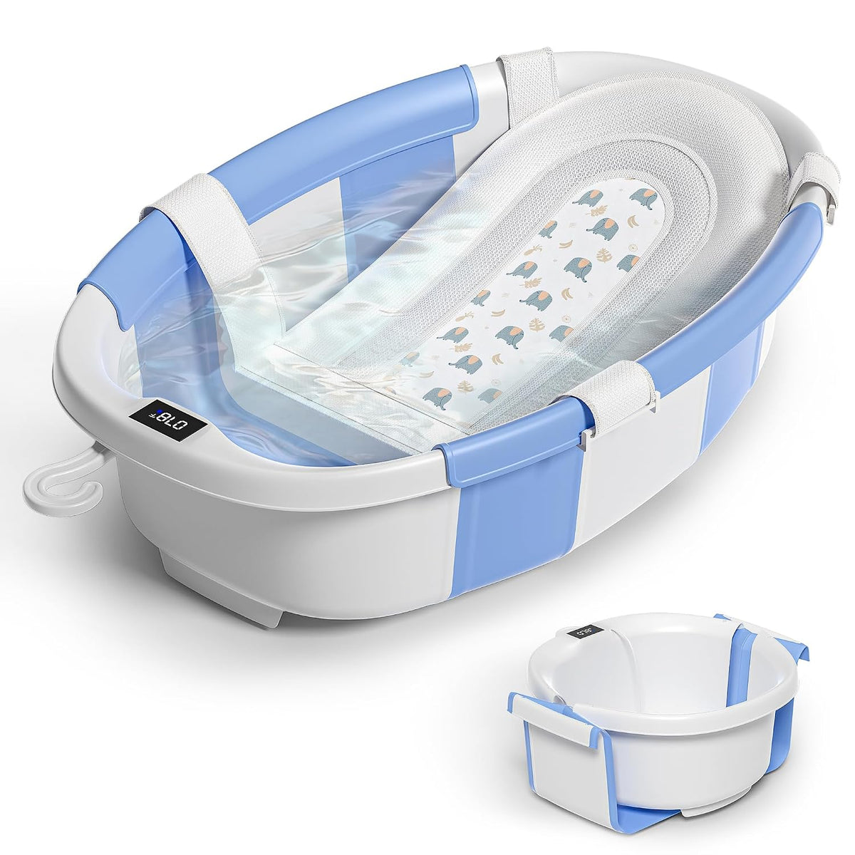 Bañera plegable para recién nacidos a niños pequeños de 0 a 36 mese...