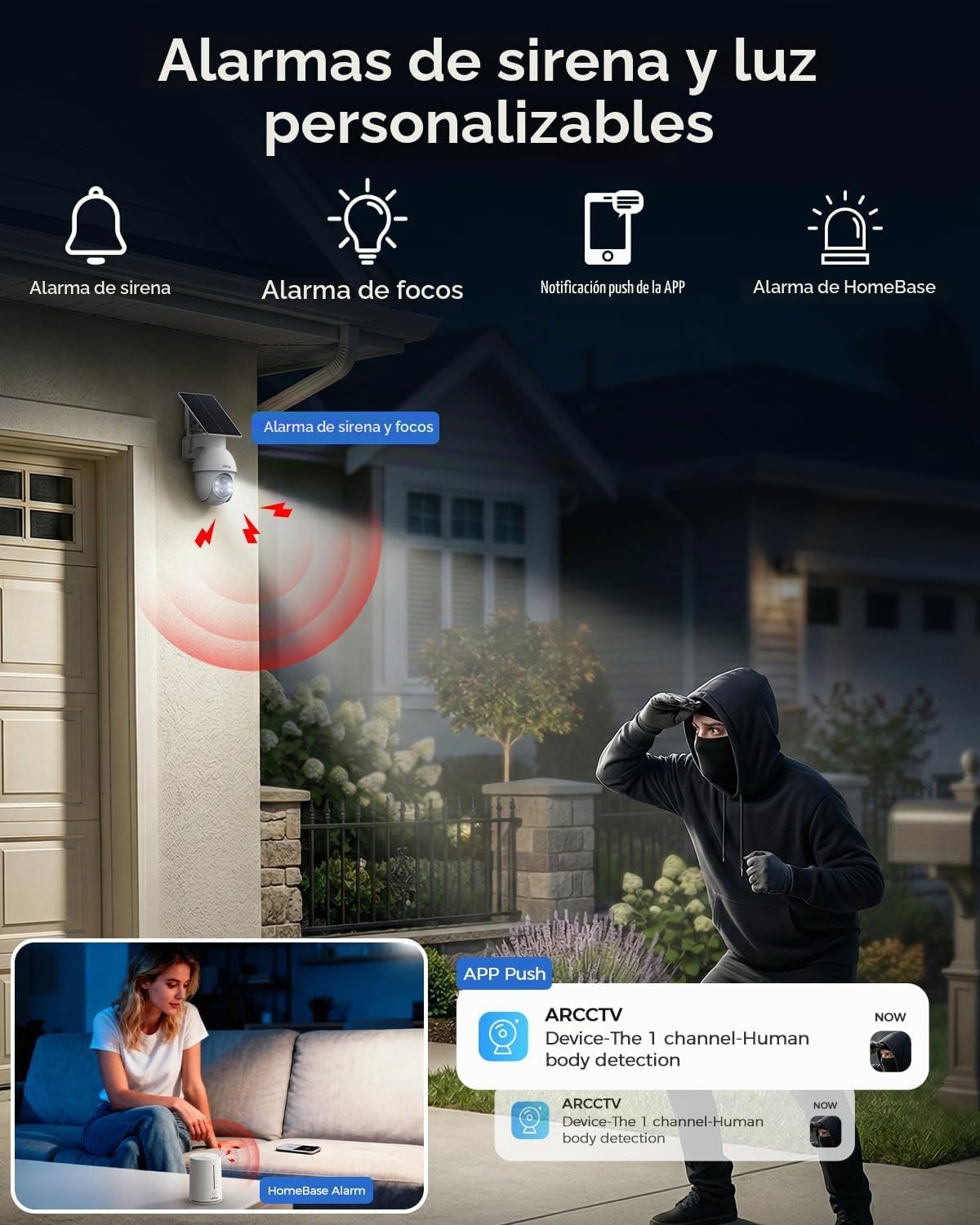 obligz Cámaras de 4MP para seguridad en el hogar, almacenamiento lo...