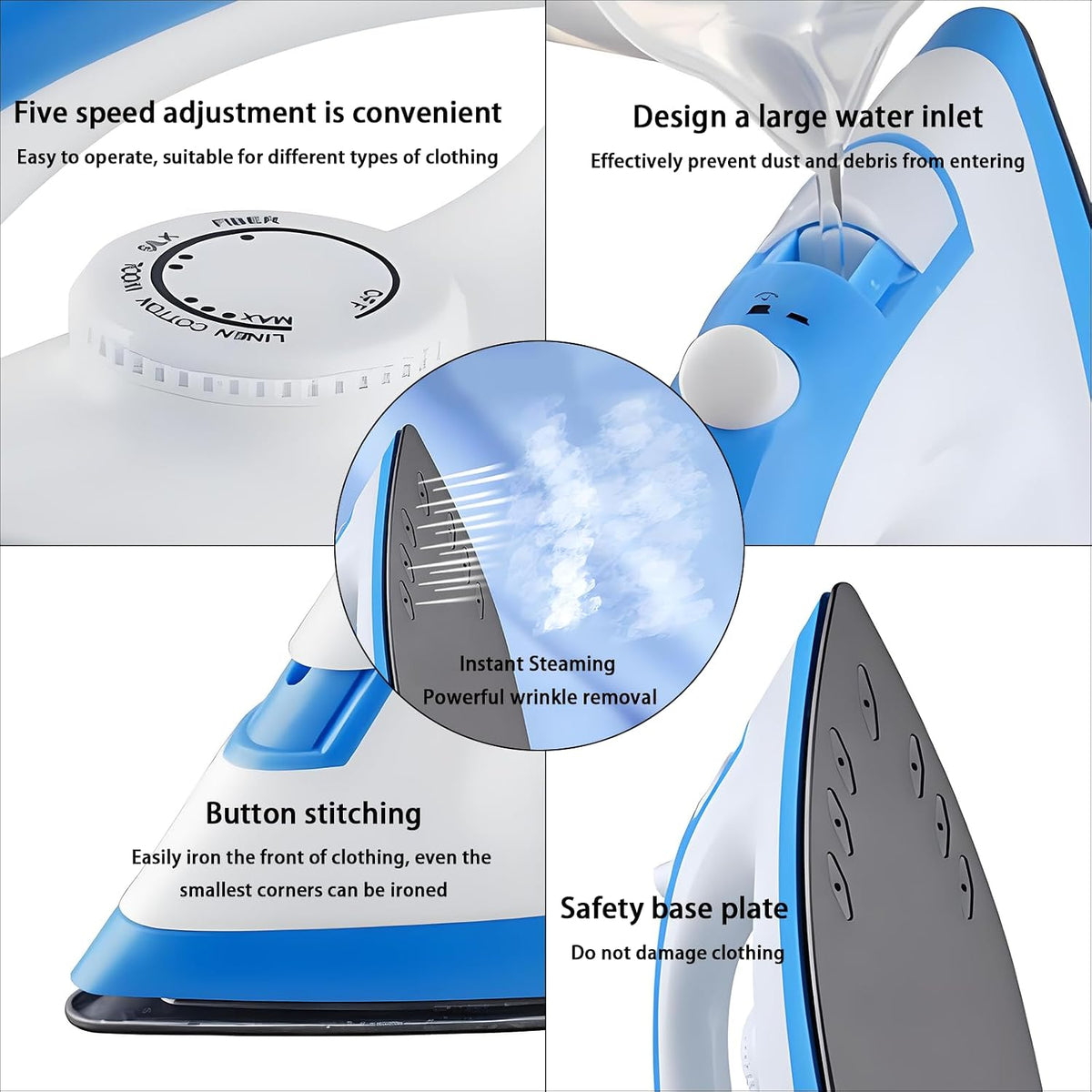 Plancha eléctrica, plancha de vapor, 1200 W, vaporizador, portátil...