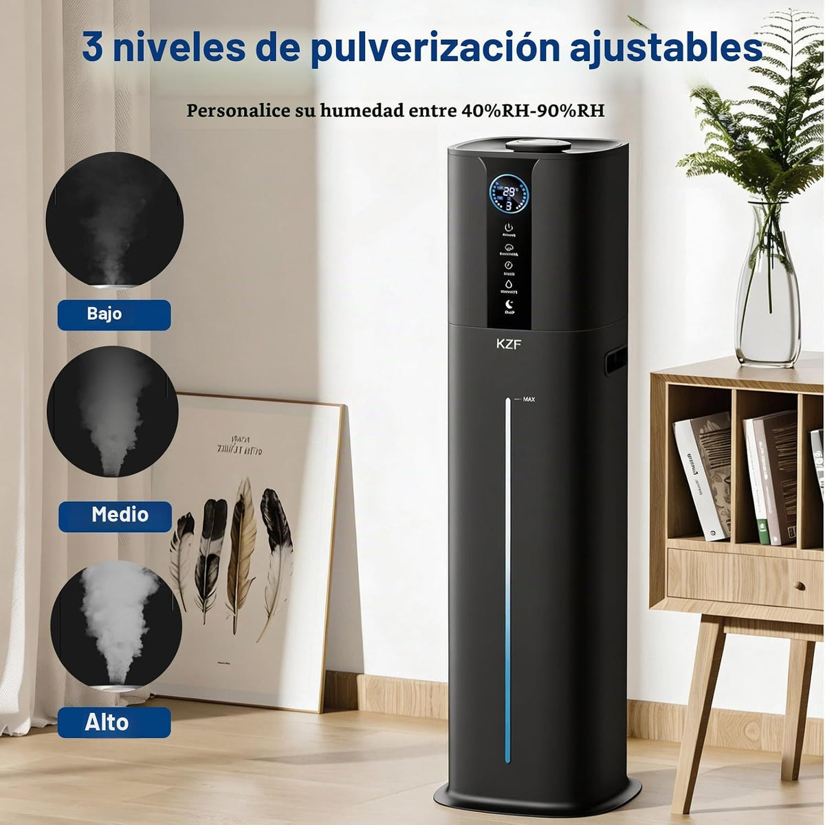 KZF Humidificadores de 9L para dormitorio grande, difusor de llenad...
