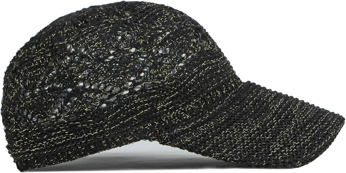 FASHIXD Gorra de béisbol de malla tejida para mujer, de hilo de ver...