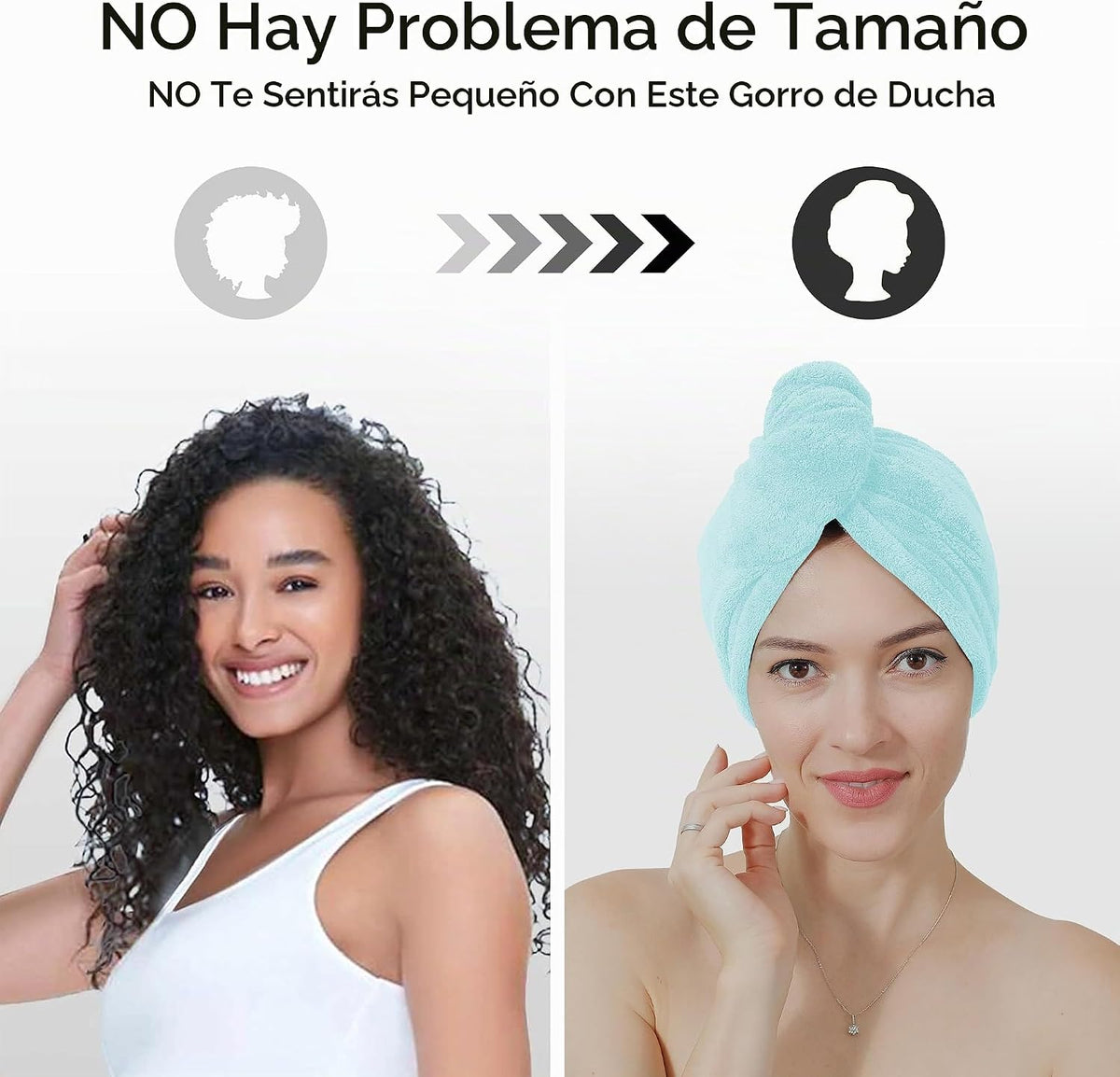 TENSTARS Paquete de 5 toallas gruesas de microfibra para el cabello...