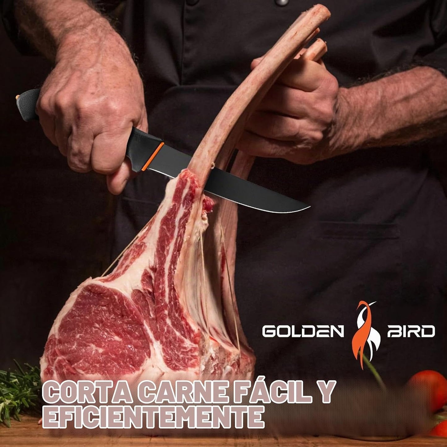 Golden Bird Cuchillo deshuesador de 6 pulgadas para cortar carne co...