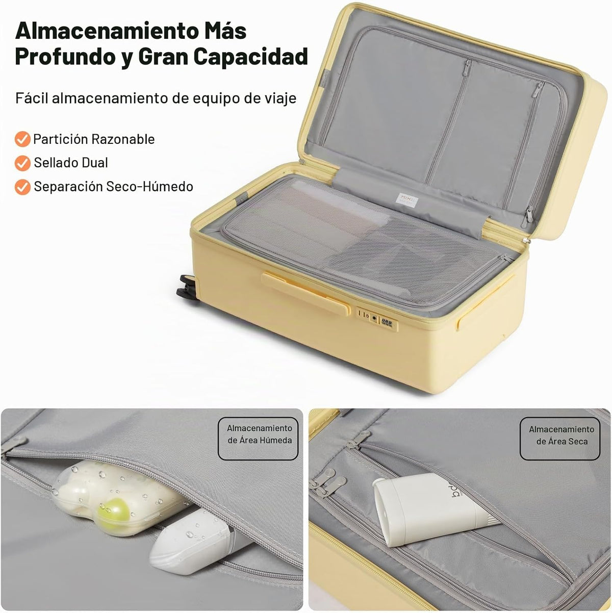 Maleta Grande de Equipaje mixi Trunk PC de Cáscara Dura con Ruedas...