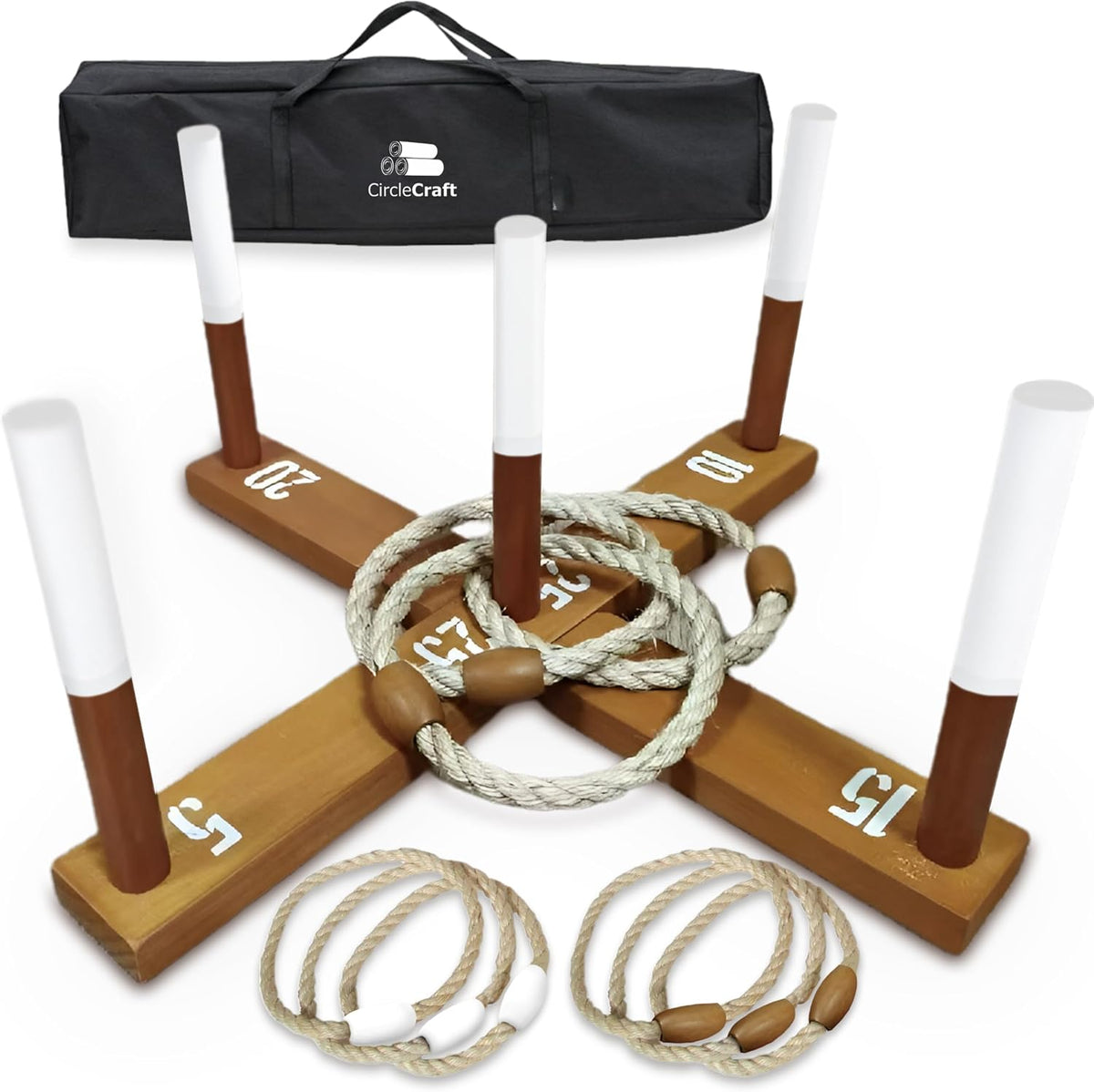 Juego de lanzamiento de anillos CircleCraft, incl. 6 anillos de cue...