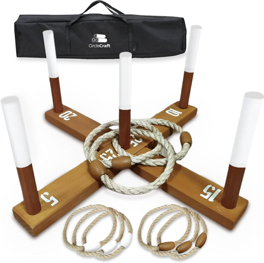 Juego de lanzamiento de anillos CircleCraft, incl. 6 anillos de cue...