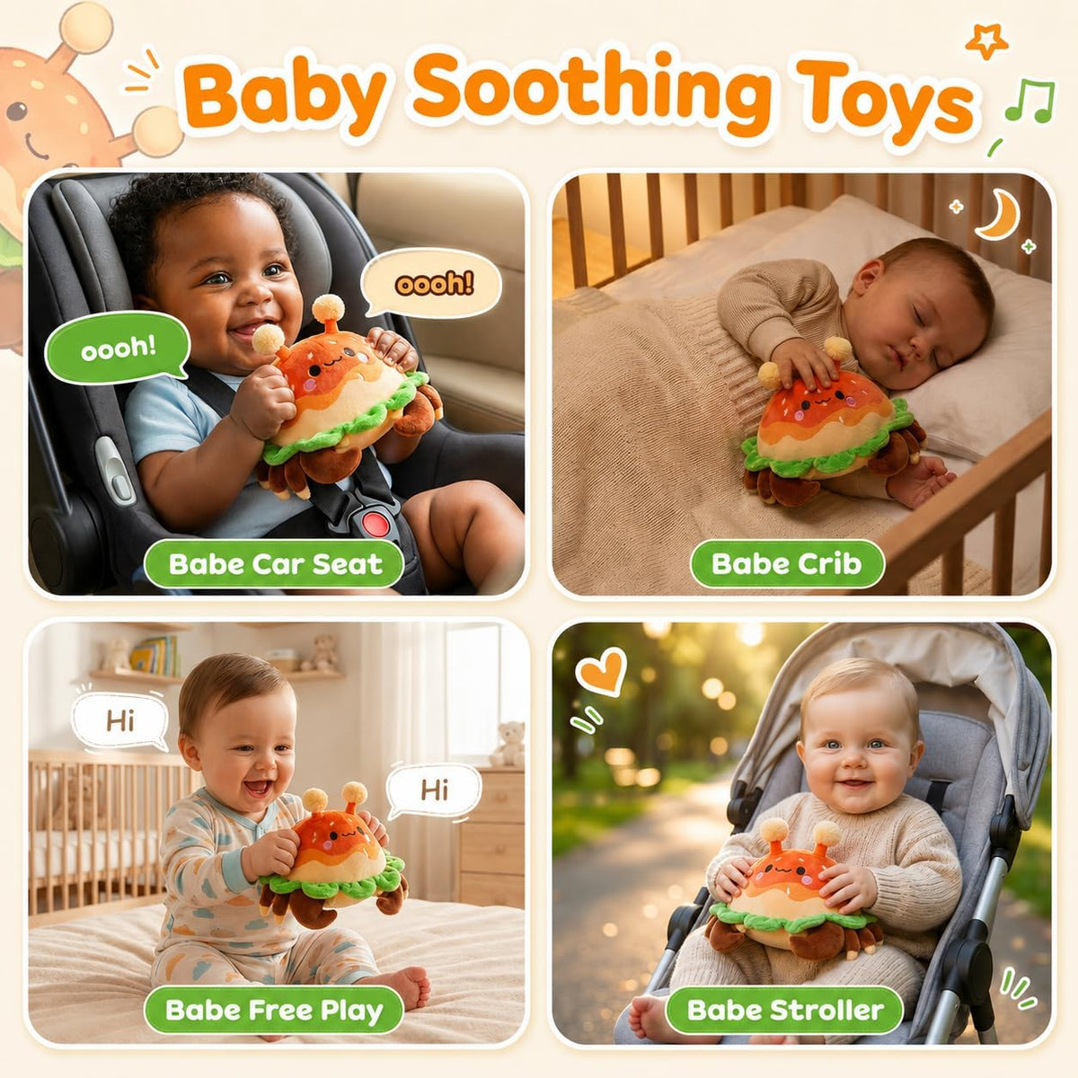 JoyCat Juguetes para bebés de 0 a 18 meses, juguete musical de cang...