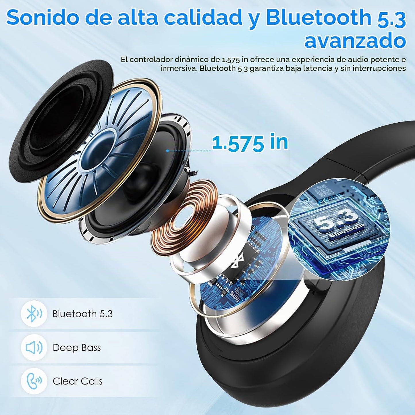 TANKASE - Audífonos con cancelación activa de ruido, auriculares in...