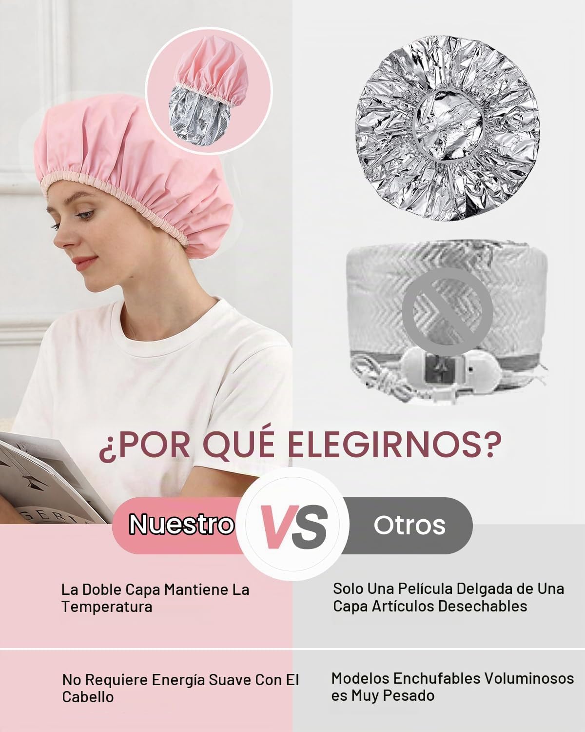 YIZIJIZI 2 tapas térmicas para el cabello de acondicionamiento prof...