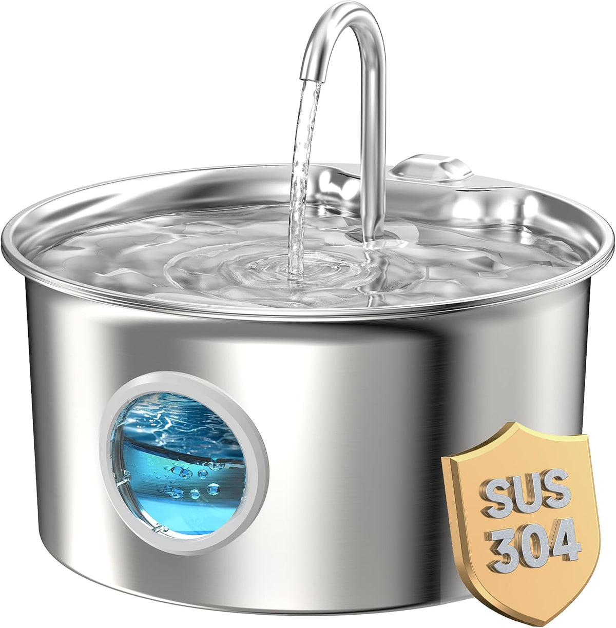 Fuente de agua para gatos de acero inoxidable: fuente para gatos pa...