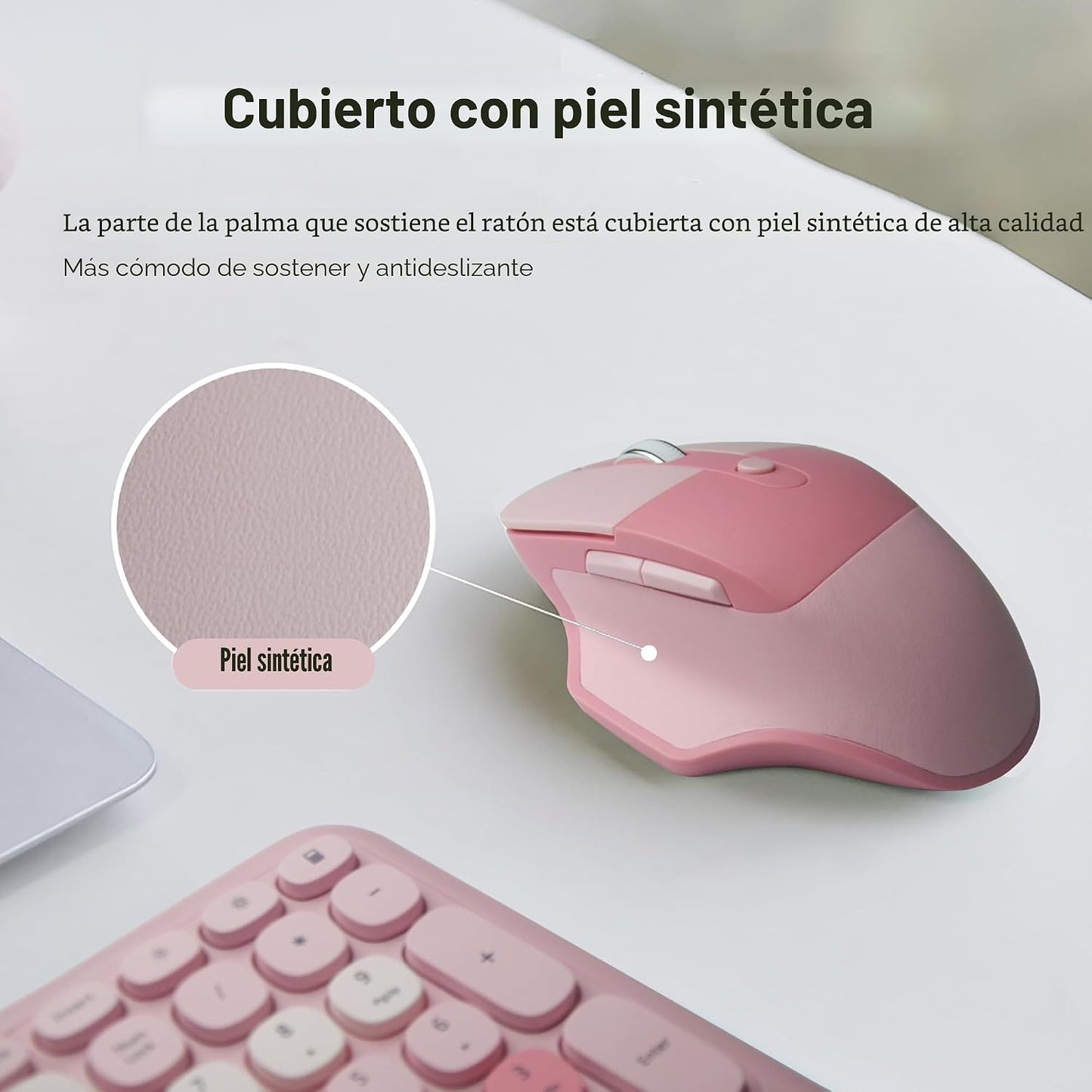 Combo de teclado ergonómico inalámbrico y mouse con reposamuñecas d...