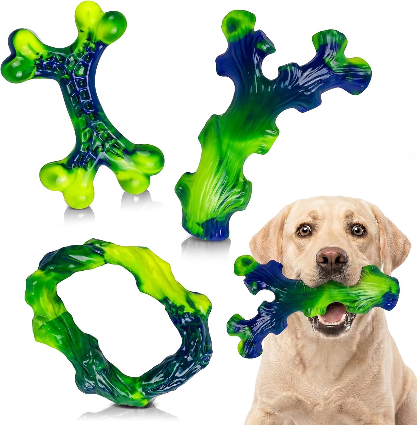 Frienhund Paquete de 3 Juguetes Masticables de Nylon Indestructible...