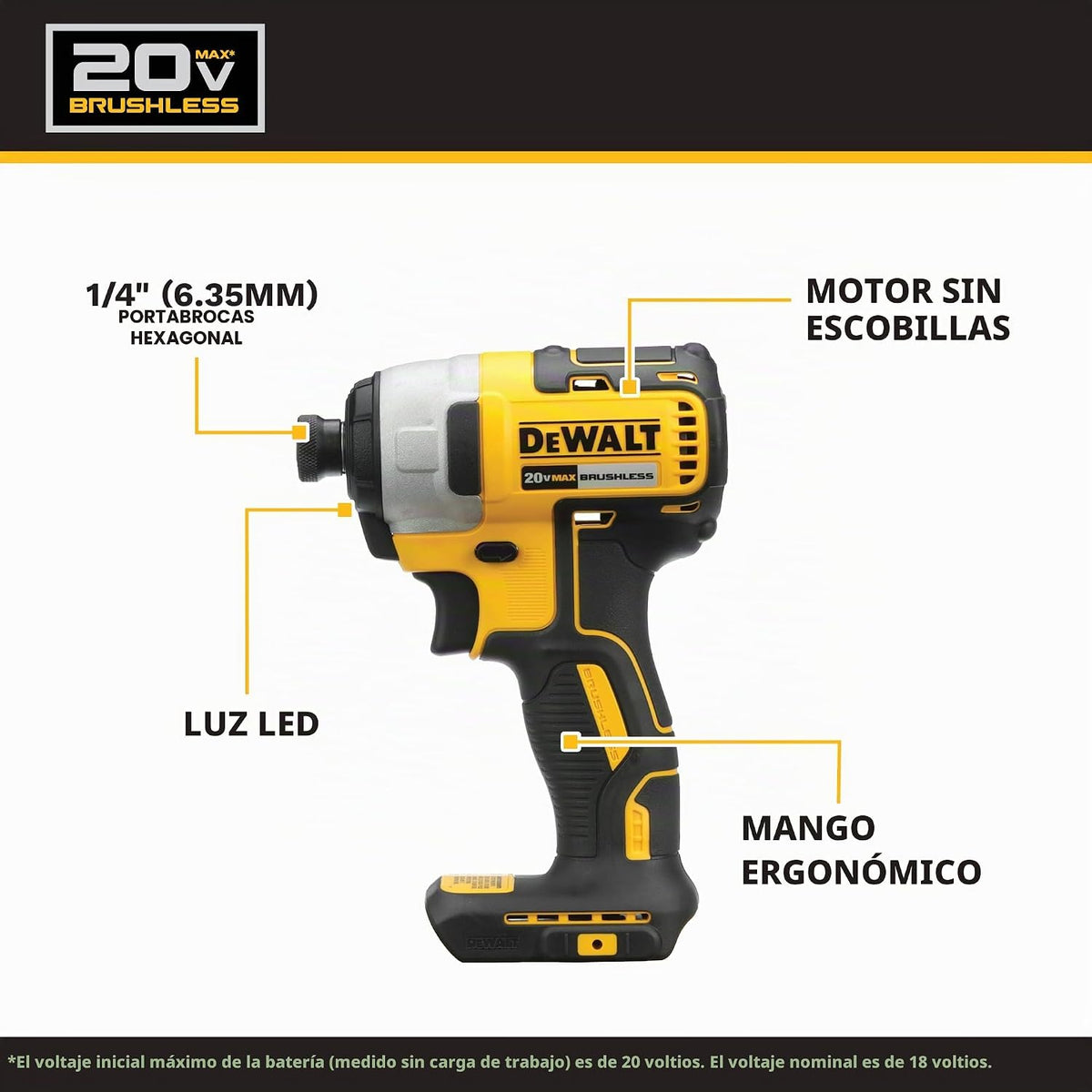 DEWALT Taladro inalámbrico de 20 V MAX y destornillador de impacto,...