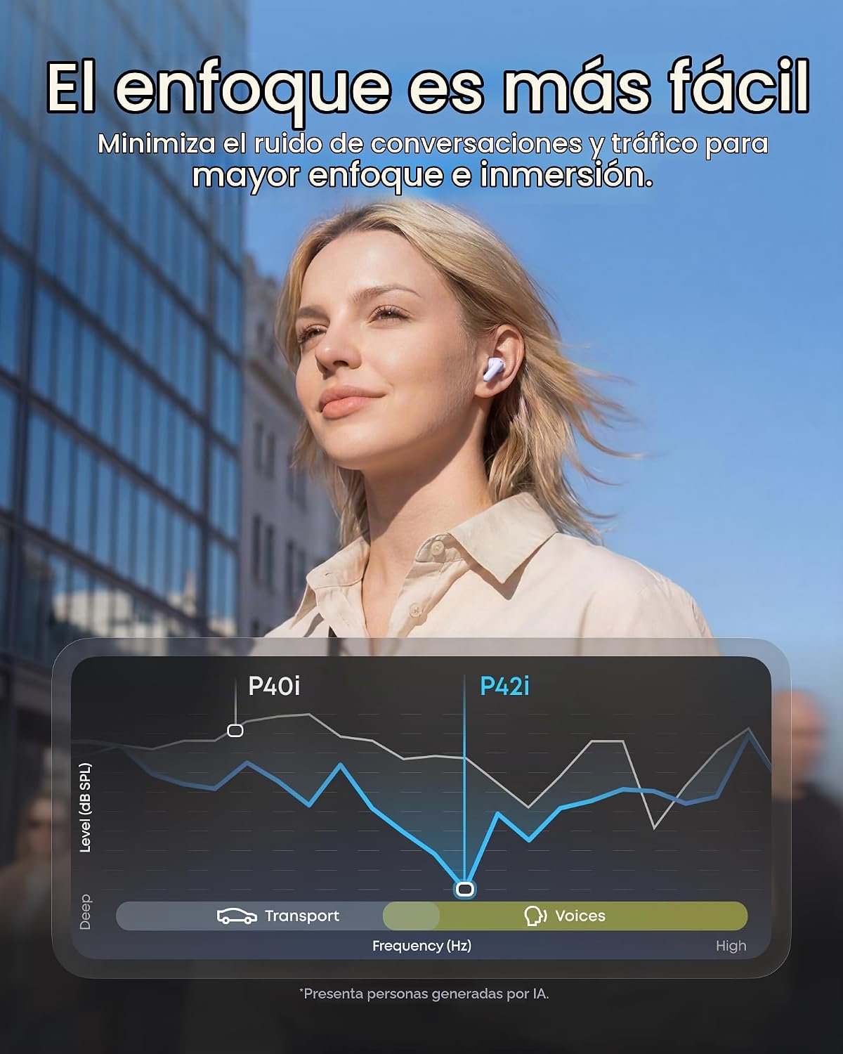Auriculares inalámbricos Soundcore Anker P42i con ANC adaptativo pa...