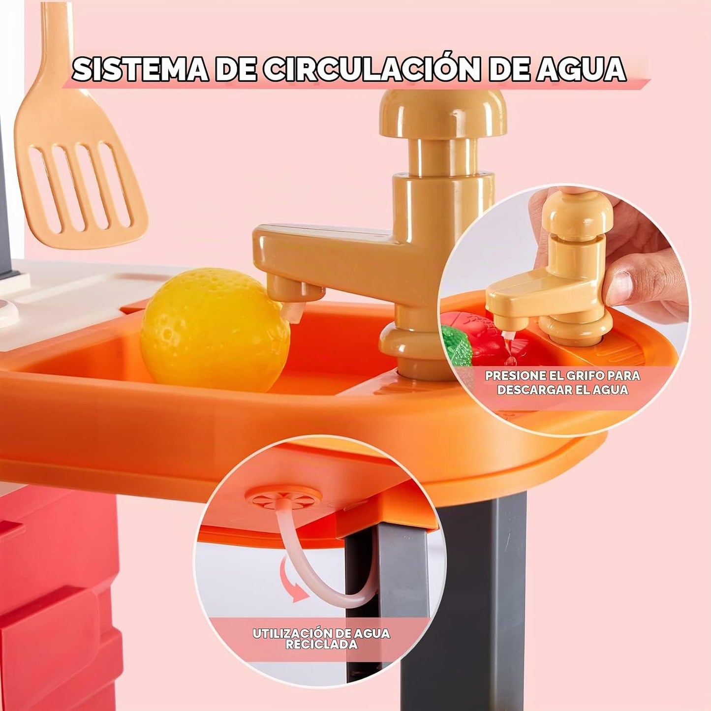 Cocina de juego 3 en 1 para niños y niños pequeños, juego de cocina...
