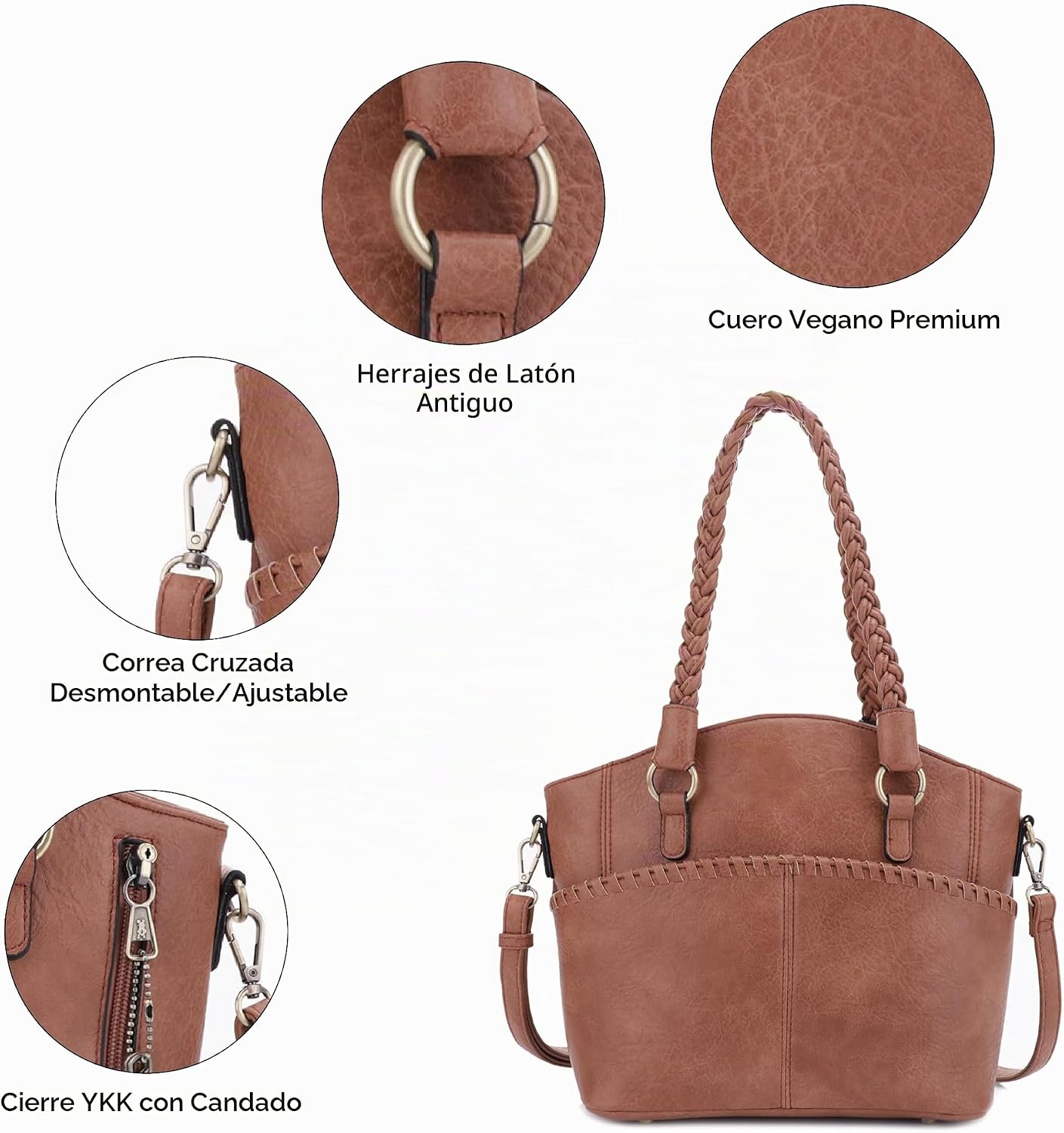 JESSIE &amp; JAMES Bella - Bolsas de mano ocultas para mujer con ce...