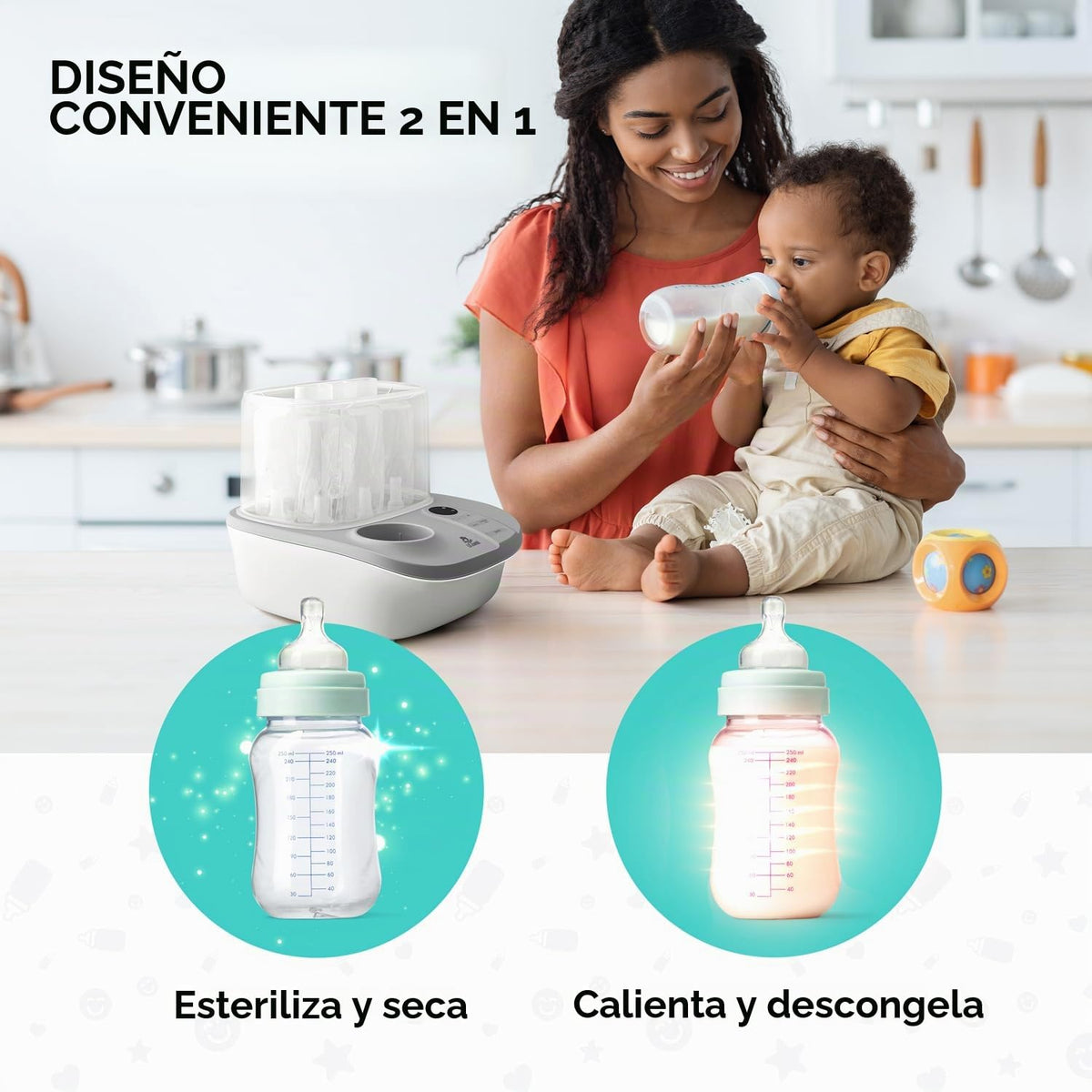 Lil' Jumbl Esterilizador y calentador de biberones 2 en 1 - Est...