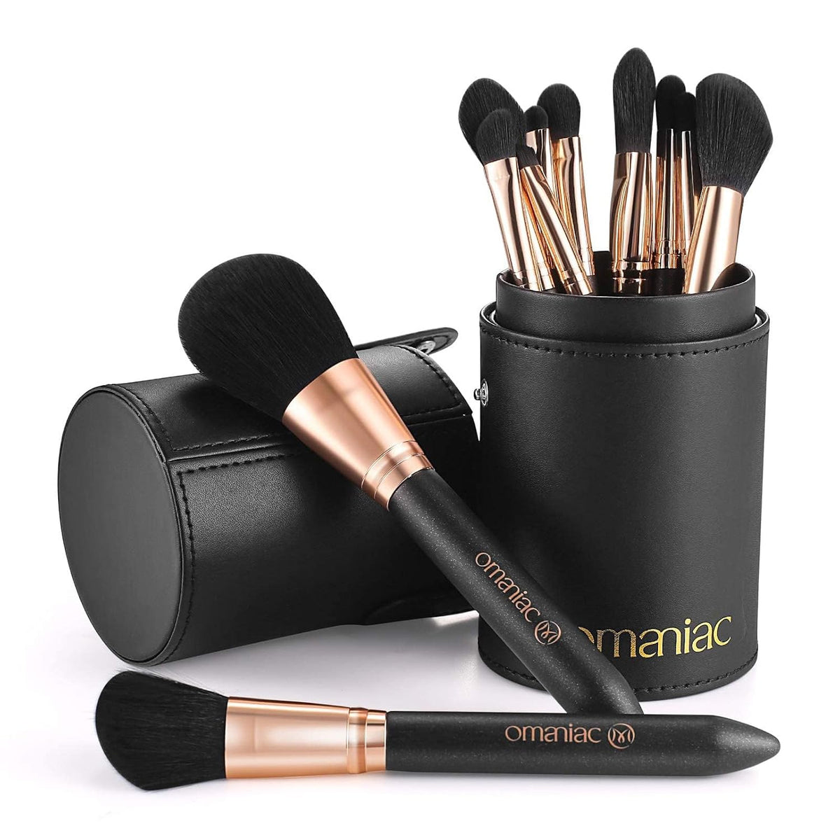 OMANIAC Juego de brochas de maquillaje profesional, 12 brochas de m...