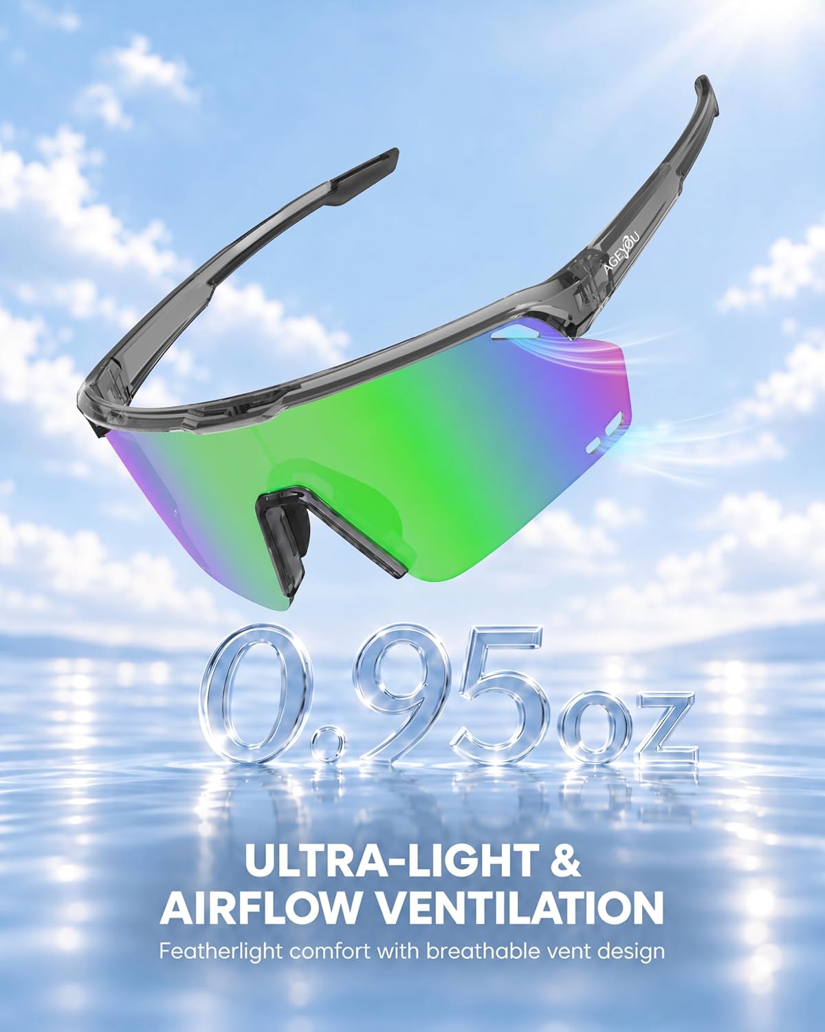 AGEYOU Gafas de sol deportivas polarizadas para hombres y mujeres |...