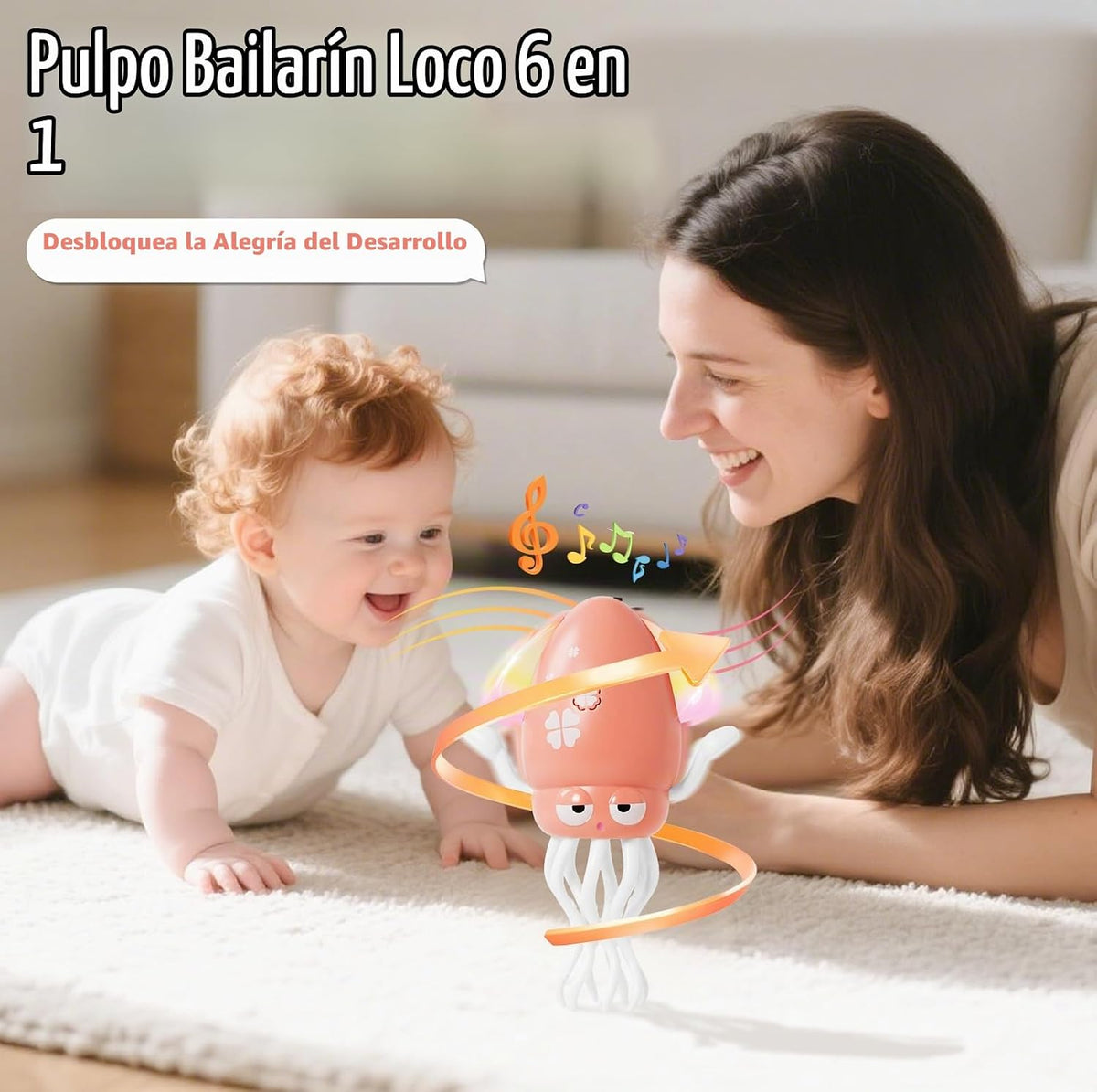 Juguetes de Pulpo Bailarín para Bebé Niña, Calamar Rosa Gateando, J...