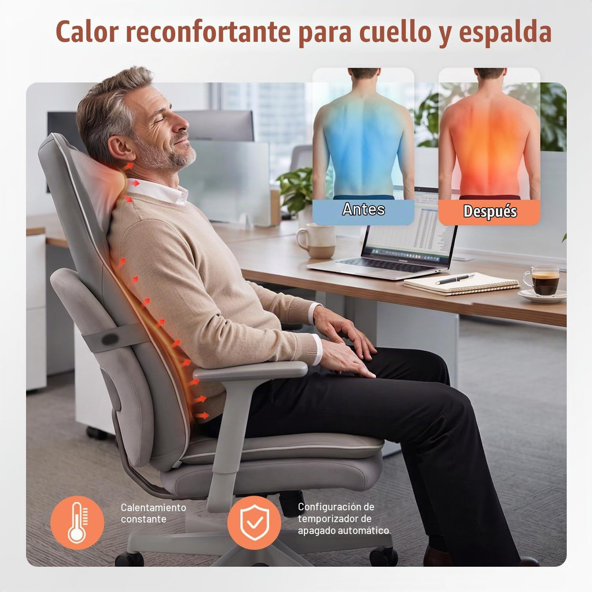 Mynt - Masajeador Shiatsu de Cuello y Espalda con Calor, Masajeador...