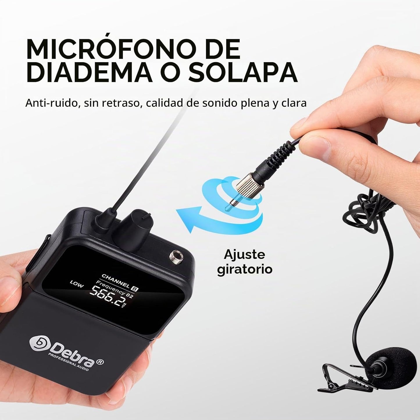 D Debra Sistema de micrófono inalámbrico UHF UBR-102 con micrófonos...