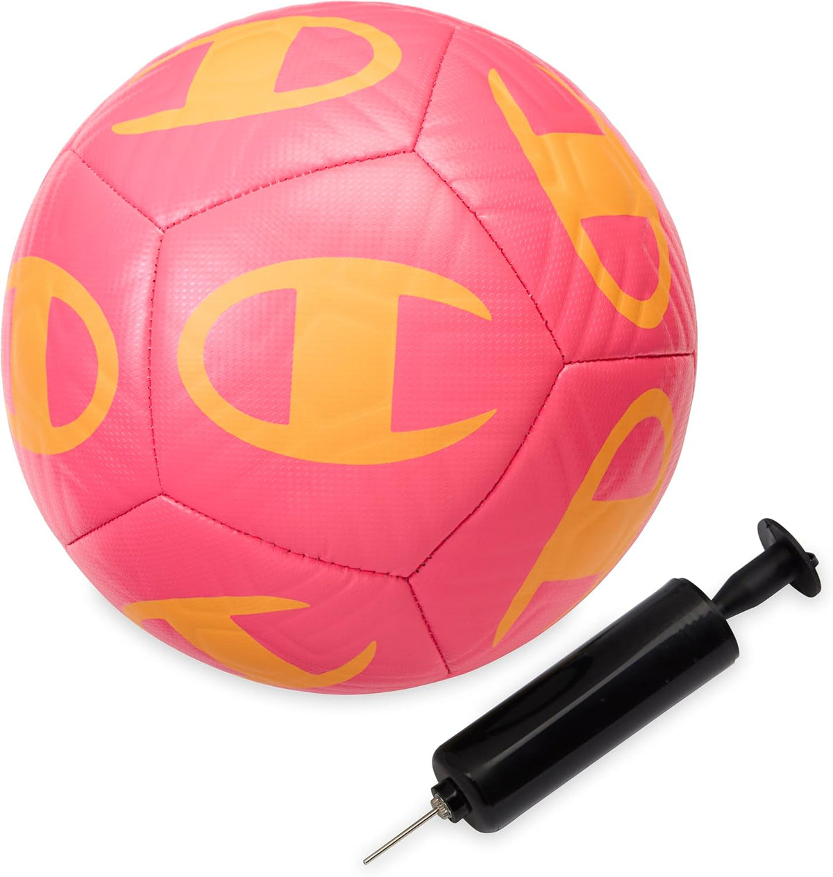 Champion Playmaker Logo Balón de fútbol desinflado con bomba, balón...