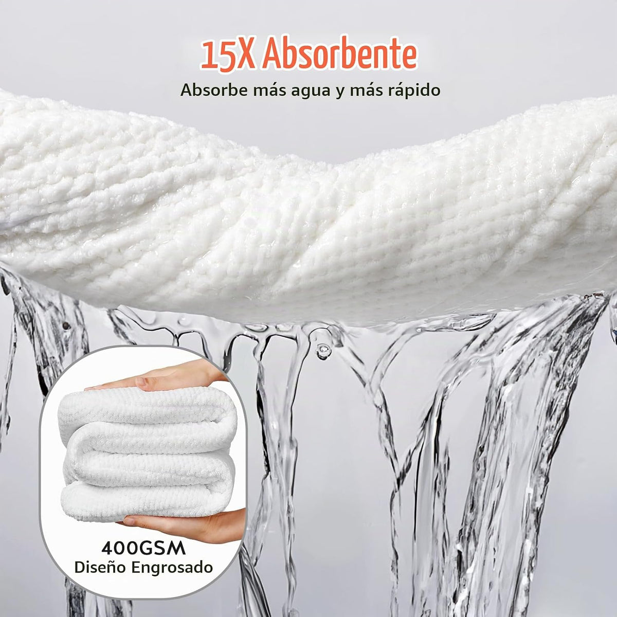 YFONG Paquete de 2 Toallas Envolventes de Microfibra para el Cabell...