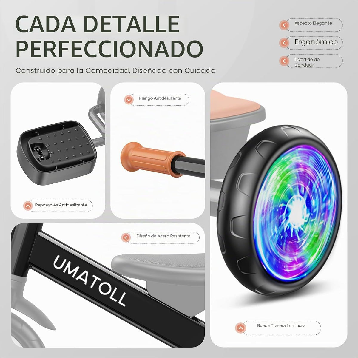 Umatoll - Triciclo para niños pequeños de 2 a 5 años, bicicleta aju...