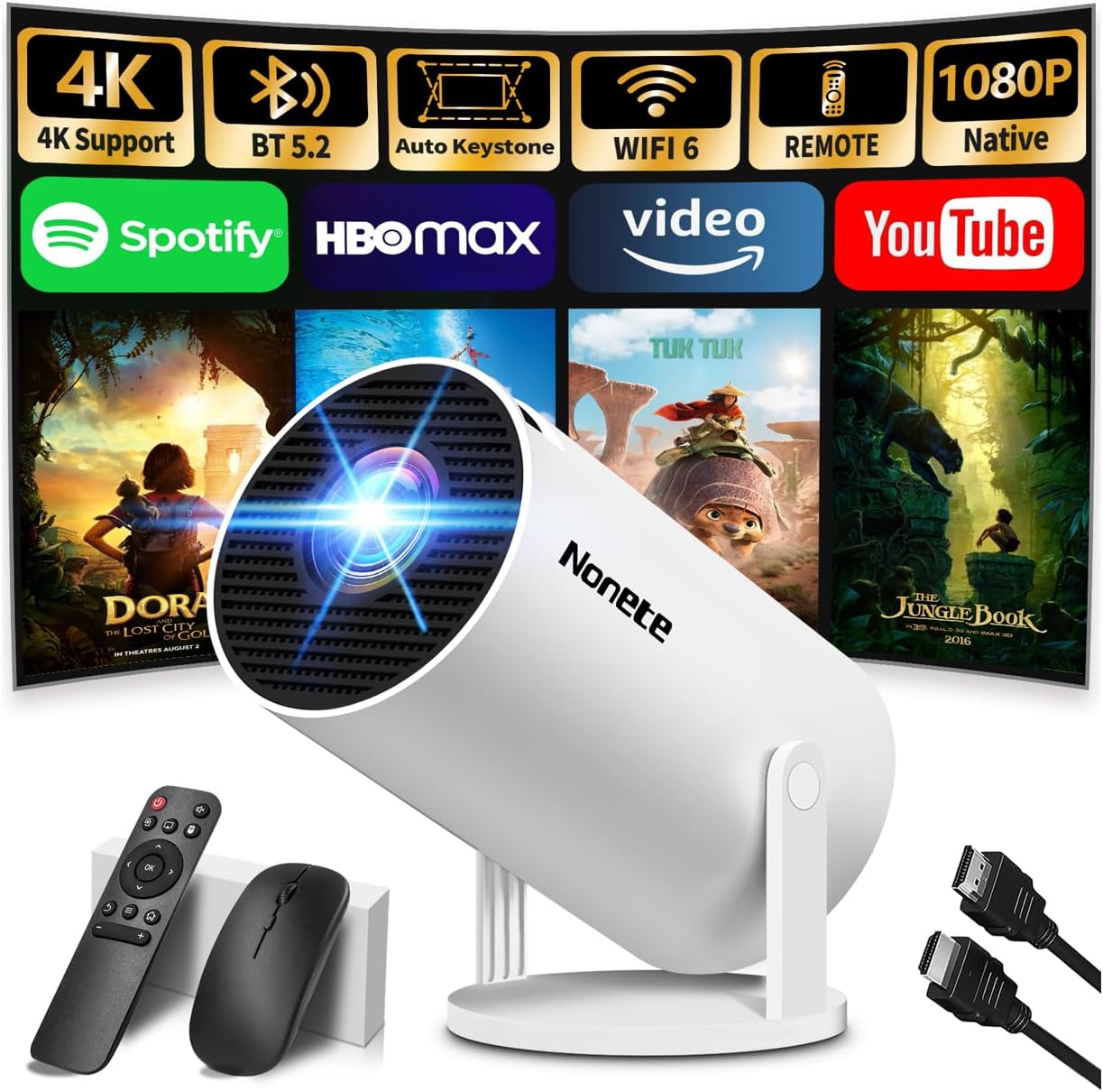 [Aplicaciones integradas y actualizadas en 2026] Mini proyector con...