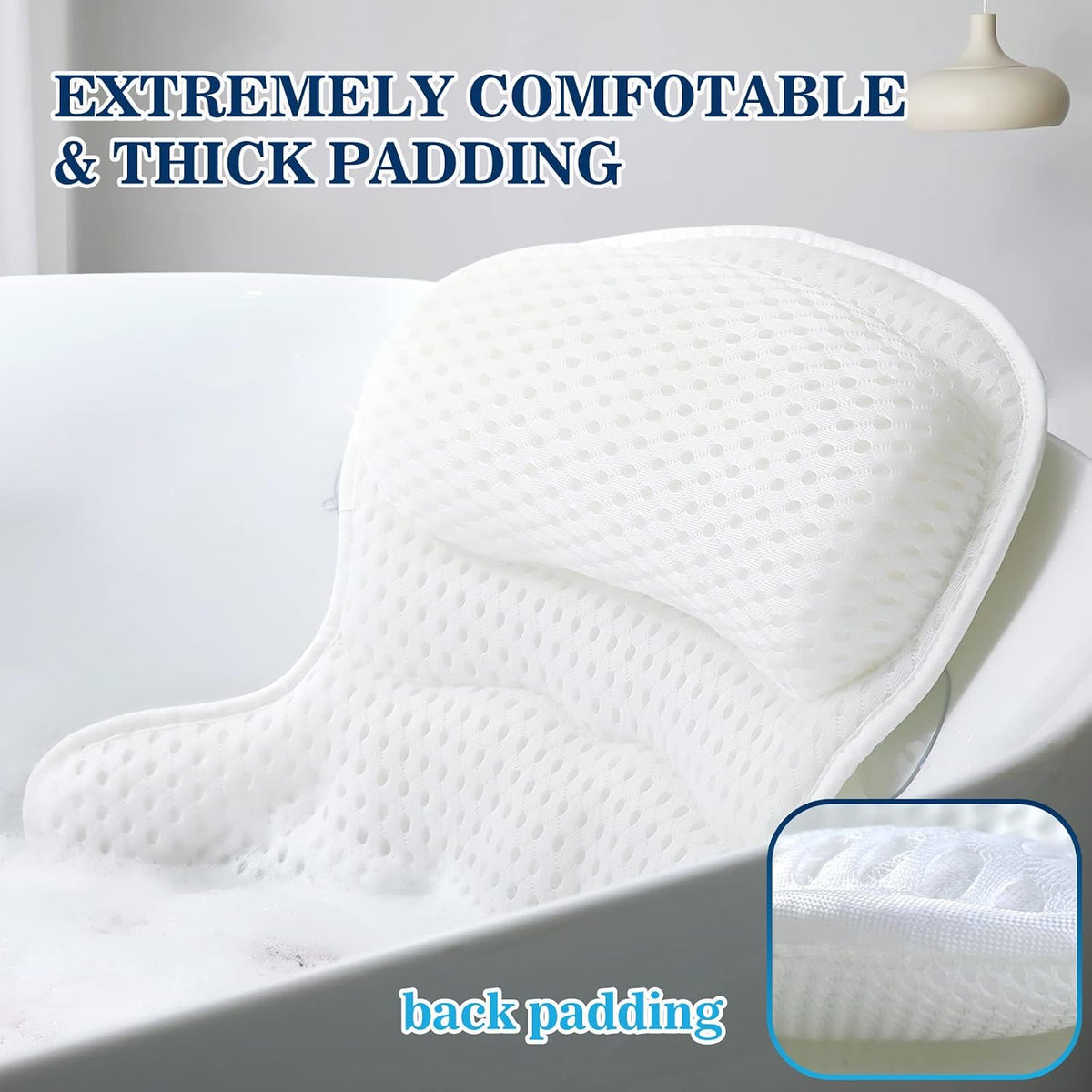 Almohada de baño, almohadas de baño de lujo para soporte de cuello...