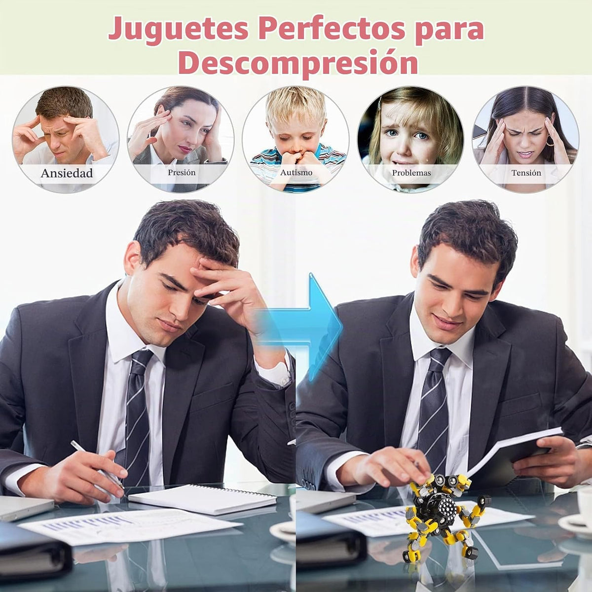 Gokeey Fidget Spinners transformables 16 piezas para niños y adulto...