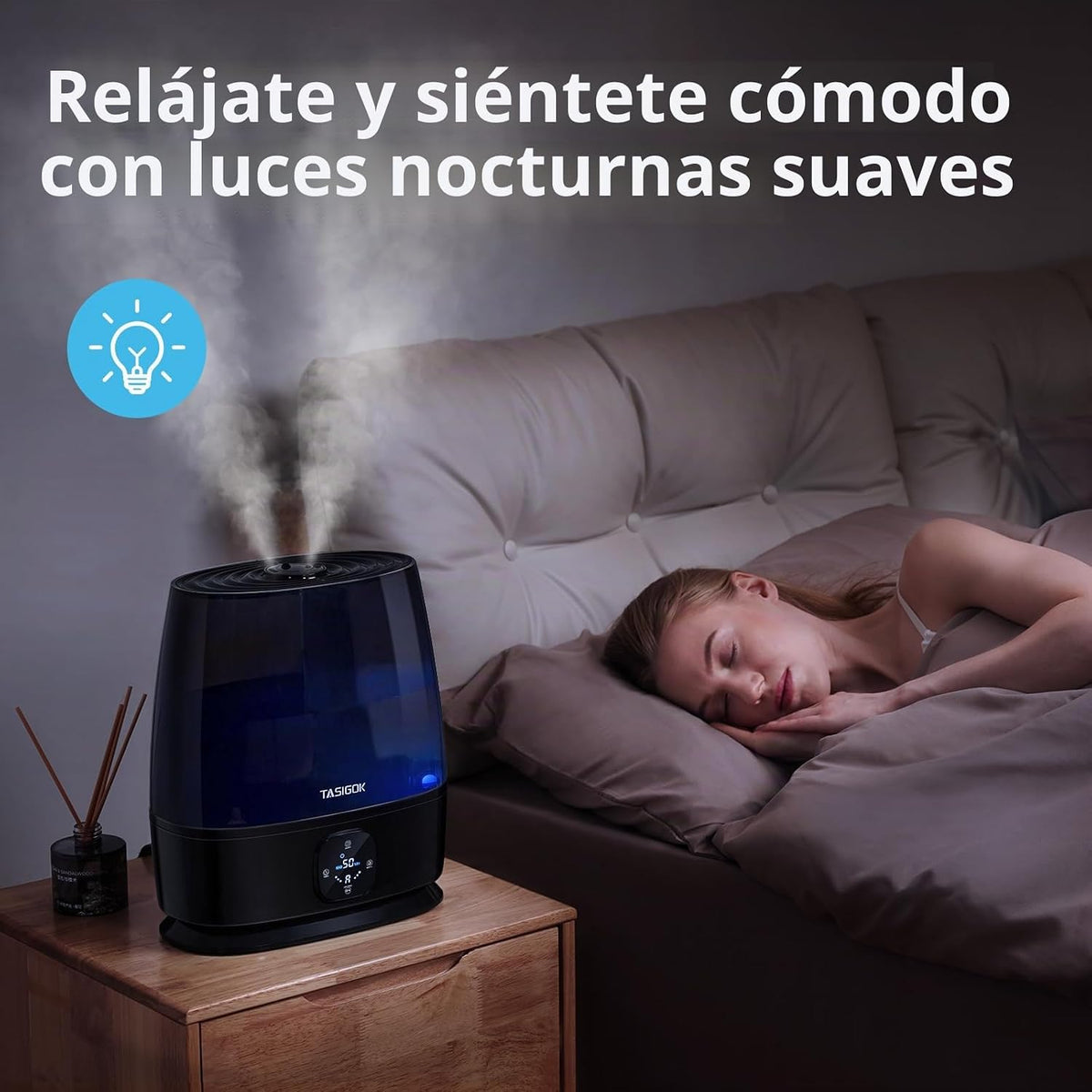 TASIGOK Humidificadores para dormitorio y hogar, humidificador de a...