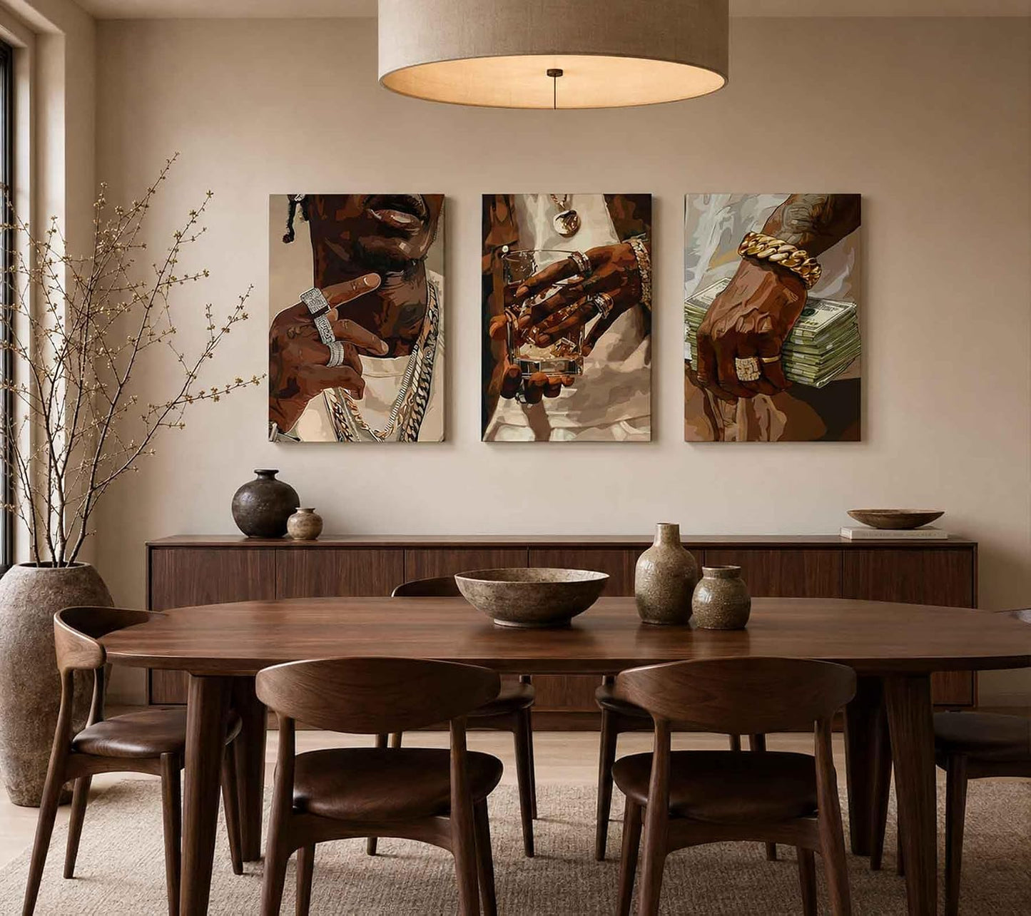 3 piezas de arte de pared de lienzo de hombre negro afroamericano d...