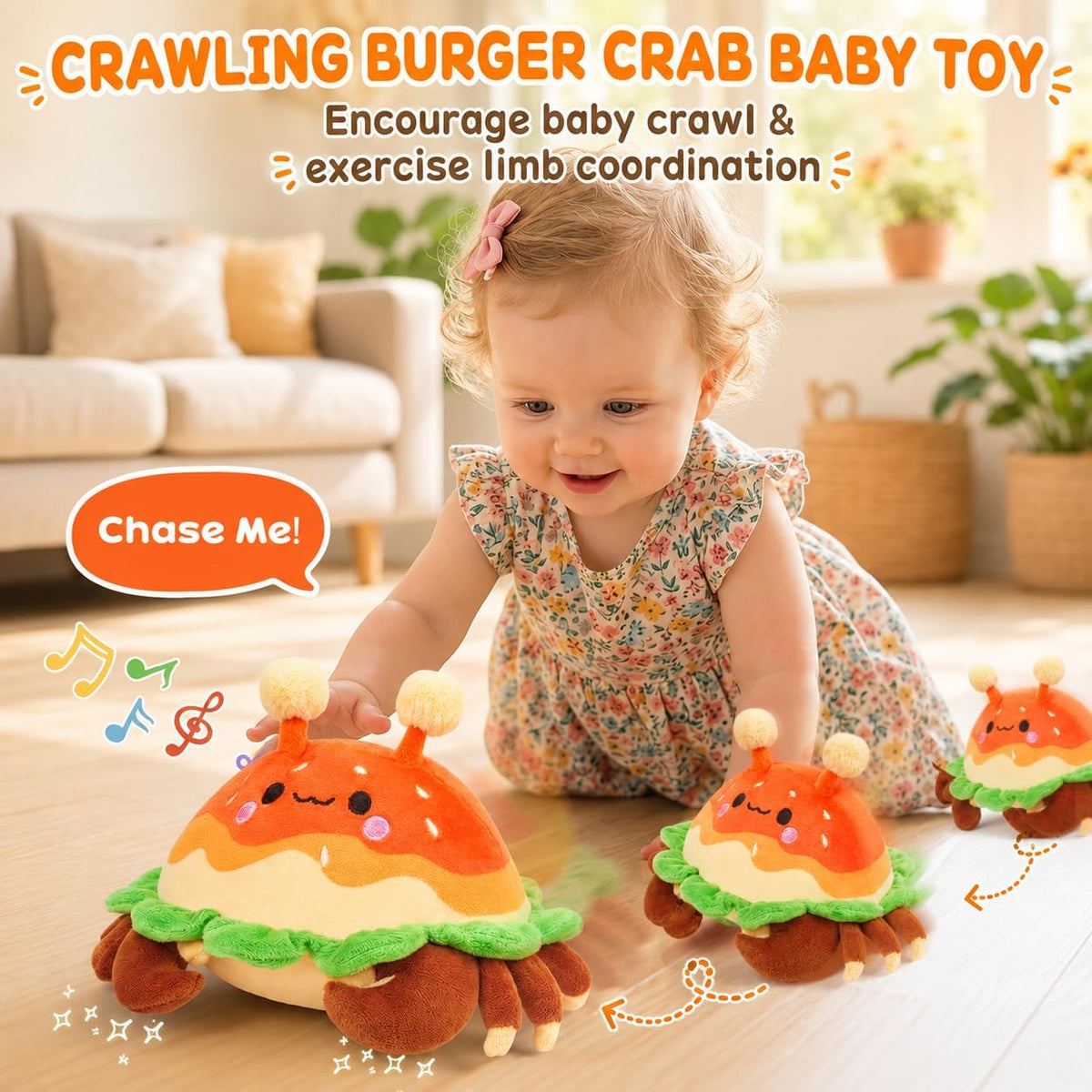 JoyCat Juguetes para bebés de 0 a 18 meses, juguete musical de cang...