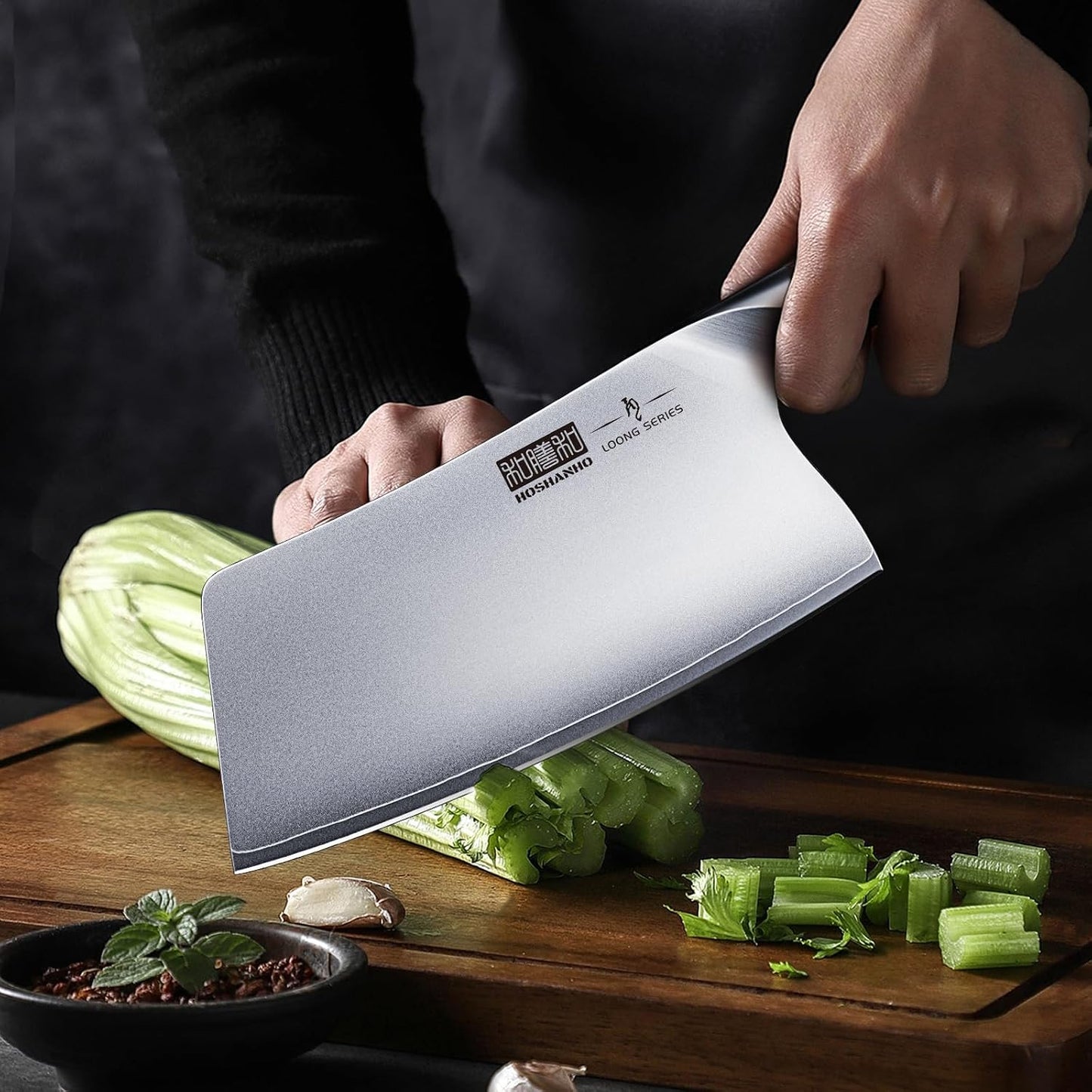 HOSHANHO Cuchillo Cleaver de 7 Pulgadas, Cuchilla Japonesa Ultra Af...
