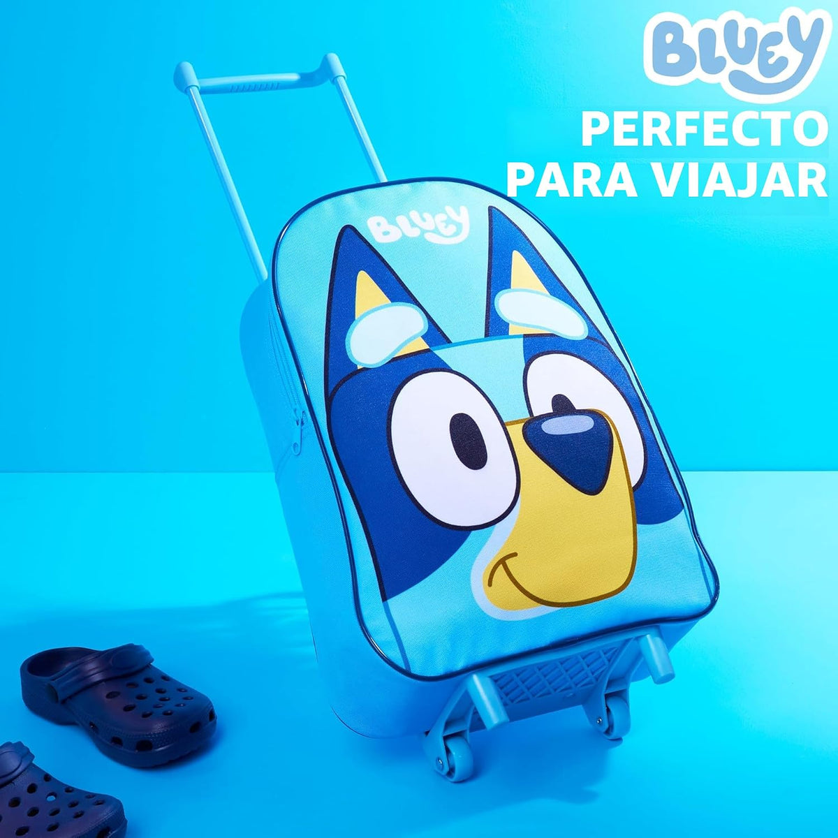 Bluey Maleta con ruedas para niños, 16 x 13 x 4 pulgadas, equipaje...