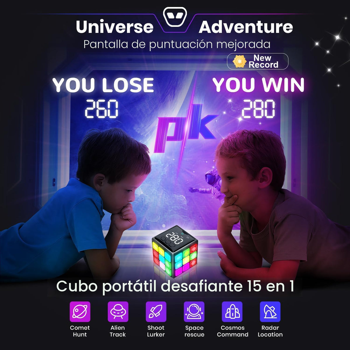 Xinbeiya Cubo de mano recargable con juegos, 15 divertidos juegos d...