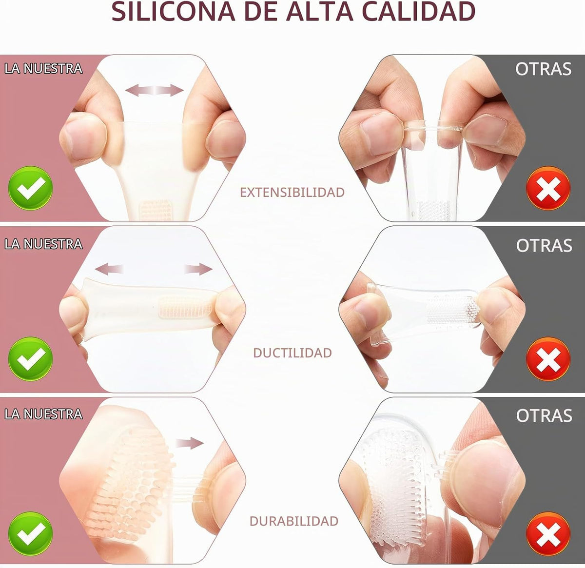 Momcozy Cepillo de Dientes de Dedo de Silicona para Bebé, Cepillo d...