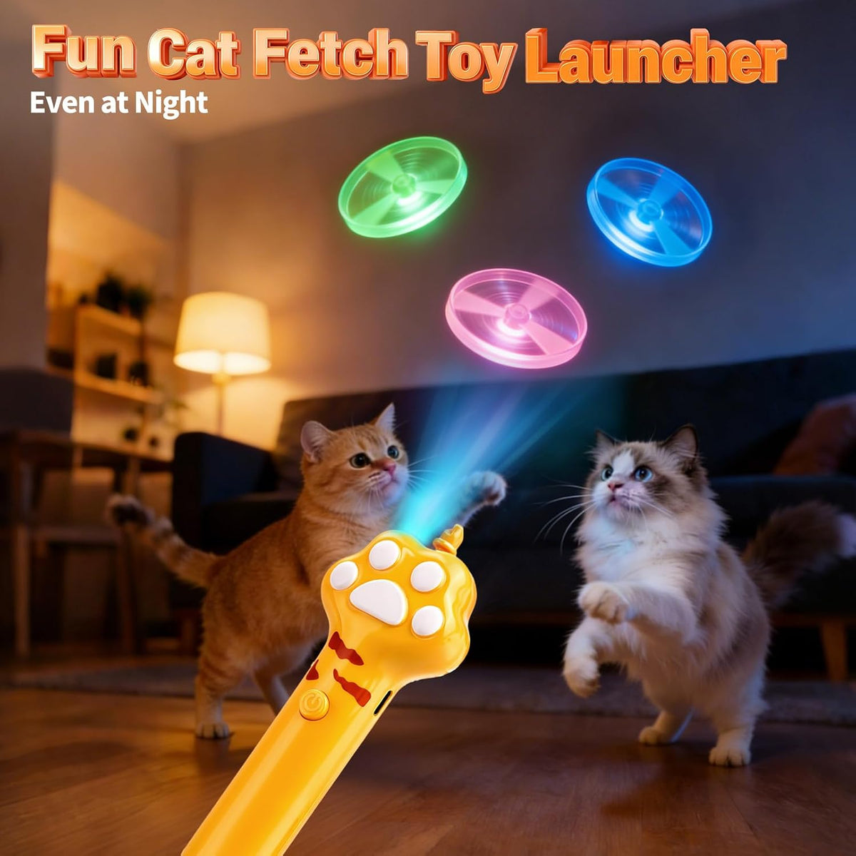 BABORUI Lanzador de discos de juguete para gatos, lanzador de jugue...