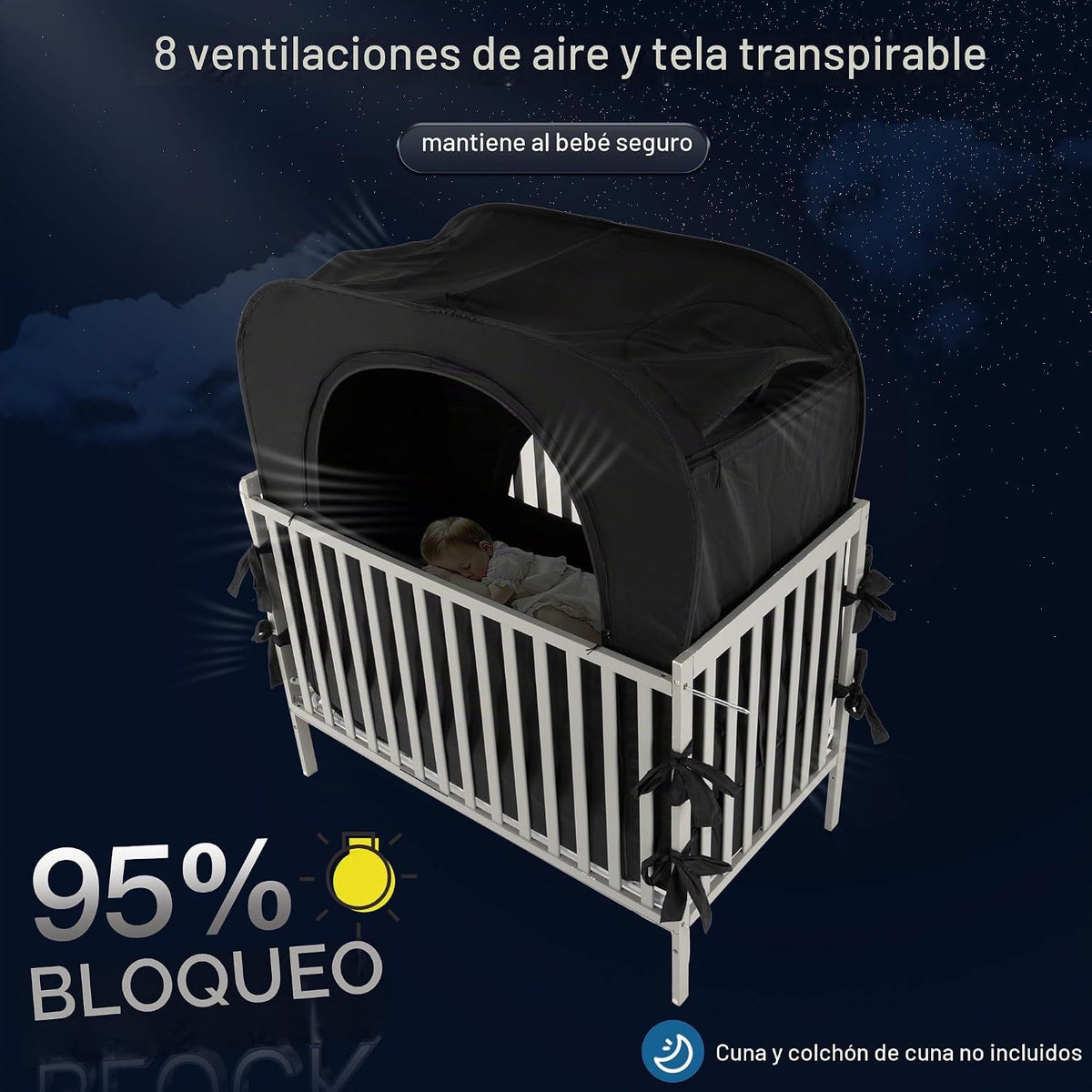 Poray - Tienda de campaña de privacidad para bebé, para cuna de dor...
