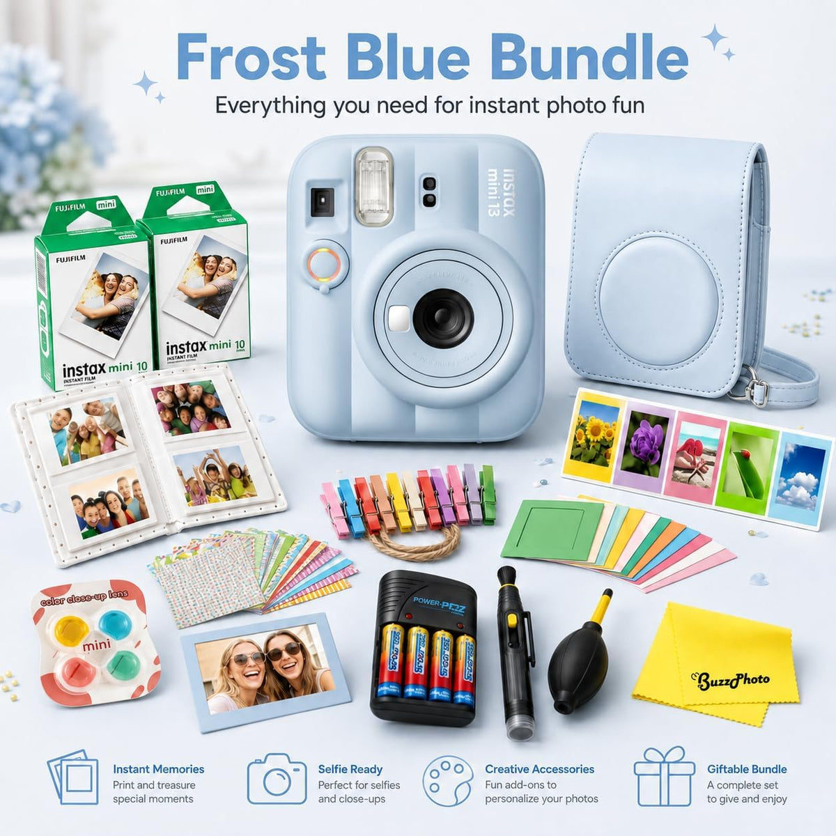 Paquete de cámara de película instantánea FUJIFILM instax Mini 13 F...