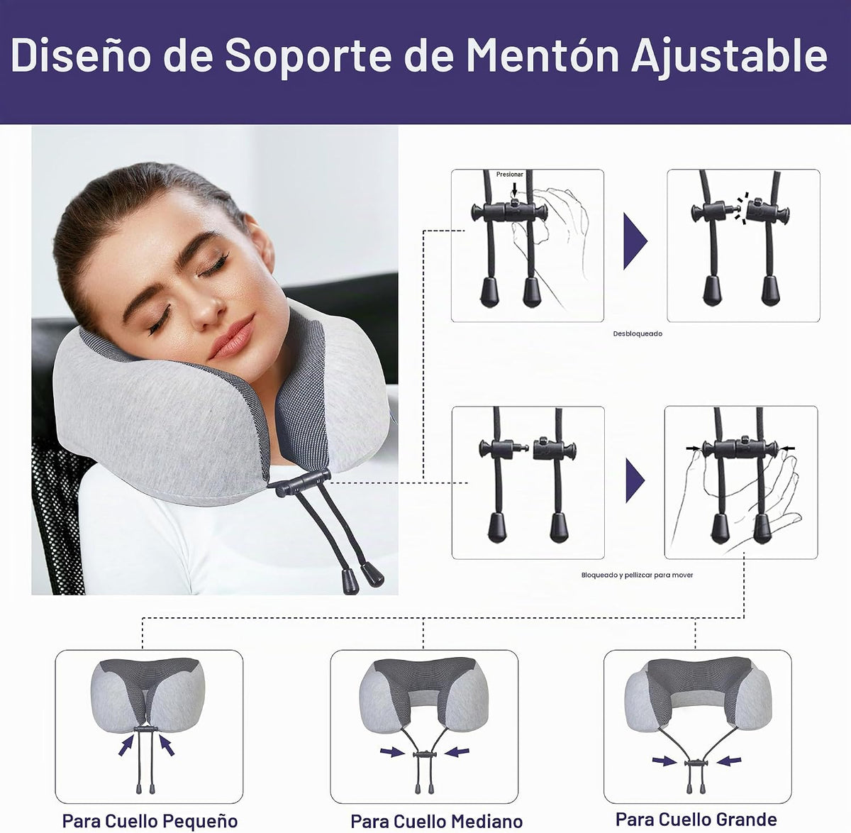 NapFun - Almohada de cuello para viajes, mejorada para viajar por a...