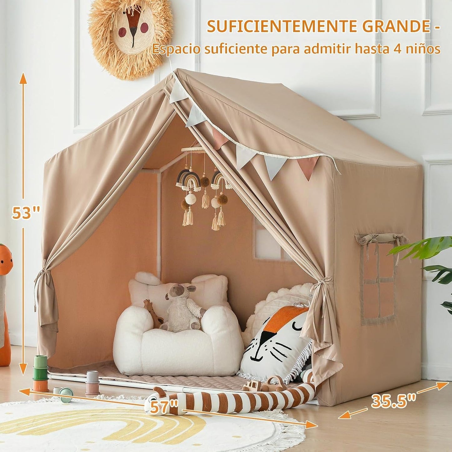 Razee Tienda de campaña de interior para niños con alfombra, tienda...