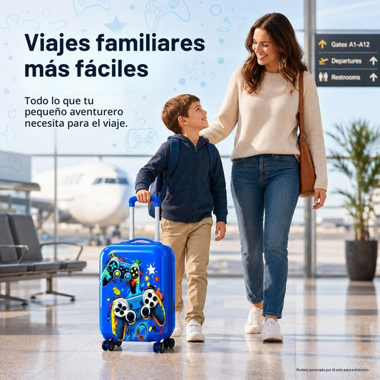 Juego de 5 maletas para niños, aprobado por aerolíneas con ruedas g...